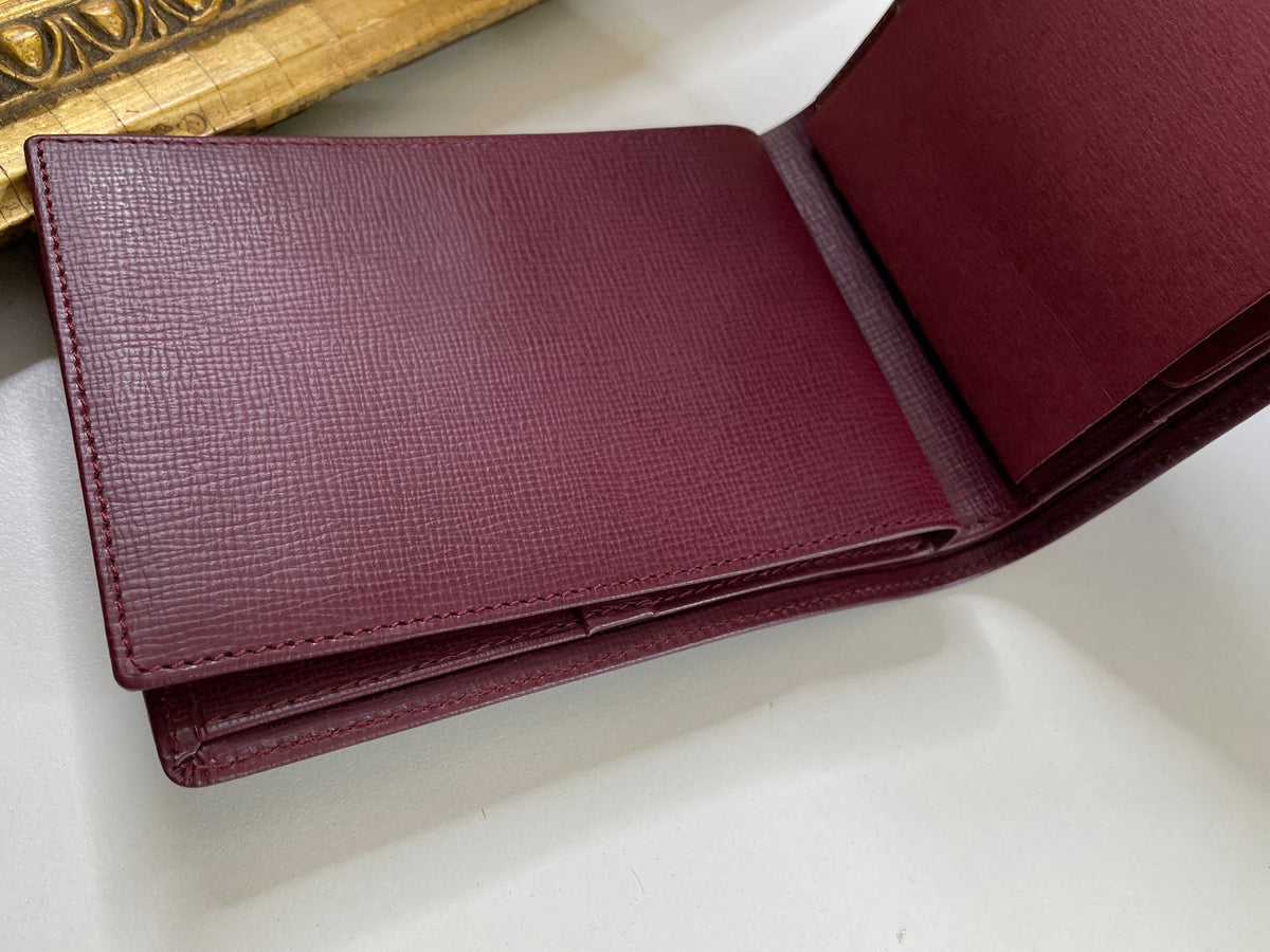 Cartier - Portafoglio + Assegni Uomo pelle Bordeaux Nuovo Full Set (+ cartoncini)