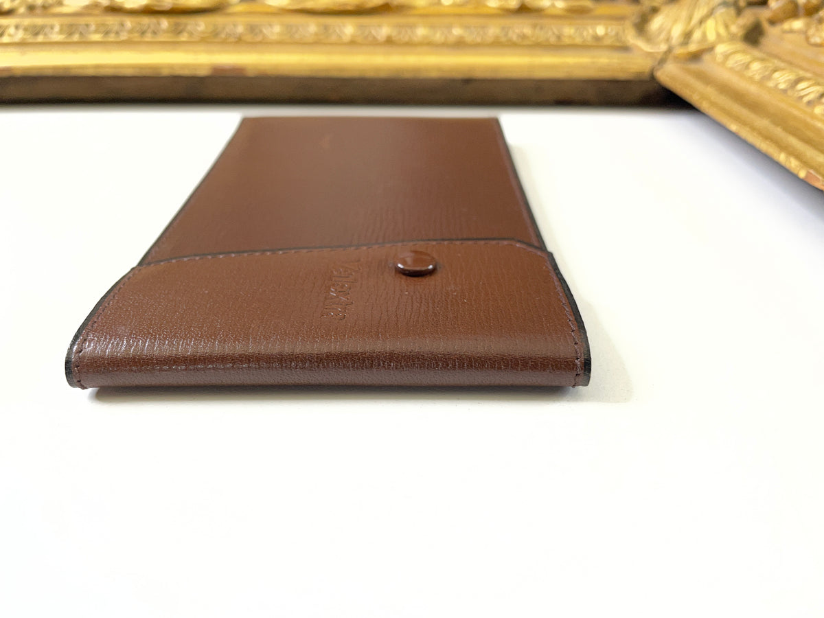 Valextra Porta Assegni + Carte Orizzontale Pelle Marrone