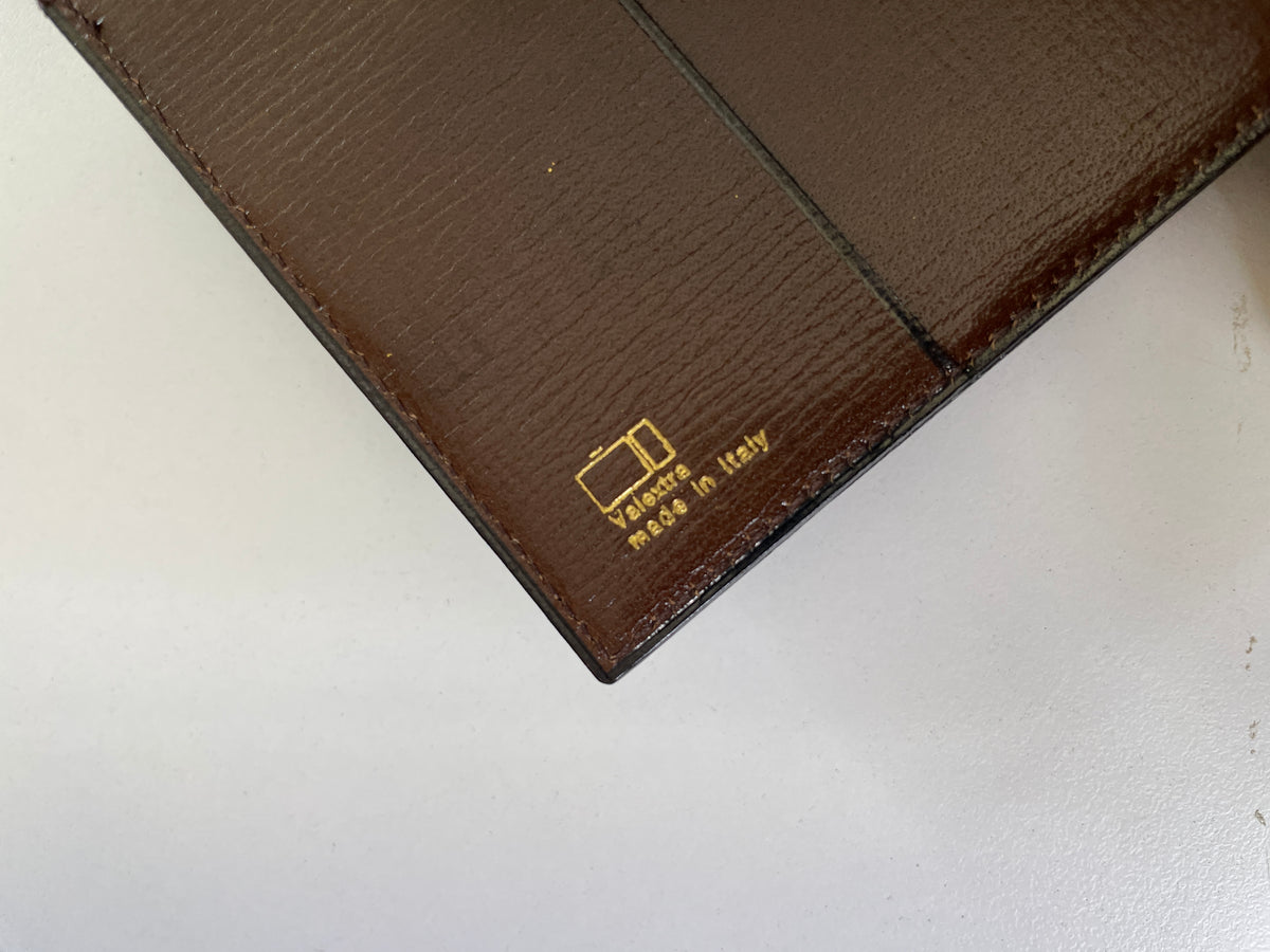 Valextra Porta Assegni + Carte Orizzontale Pelle Marrone