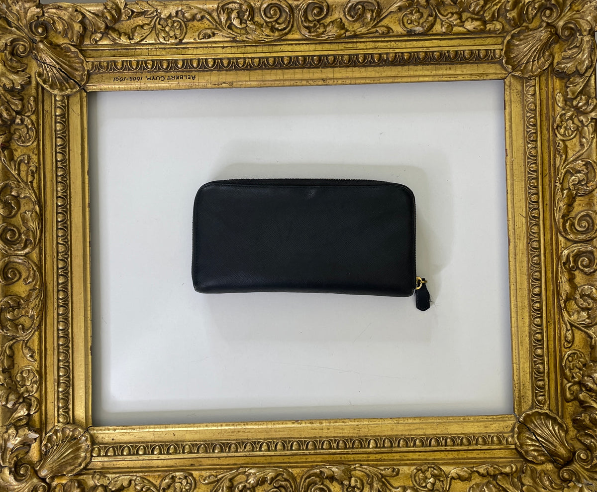 Prada - Portafoglio XL Gigante Saffiano Nero Lettering + Card