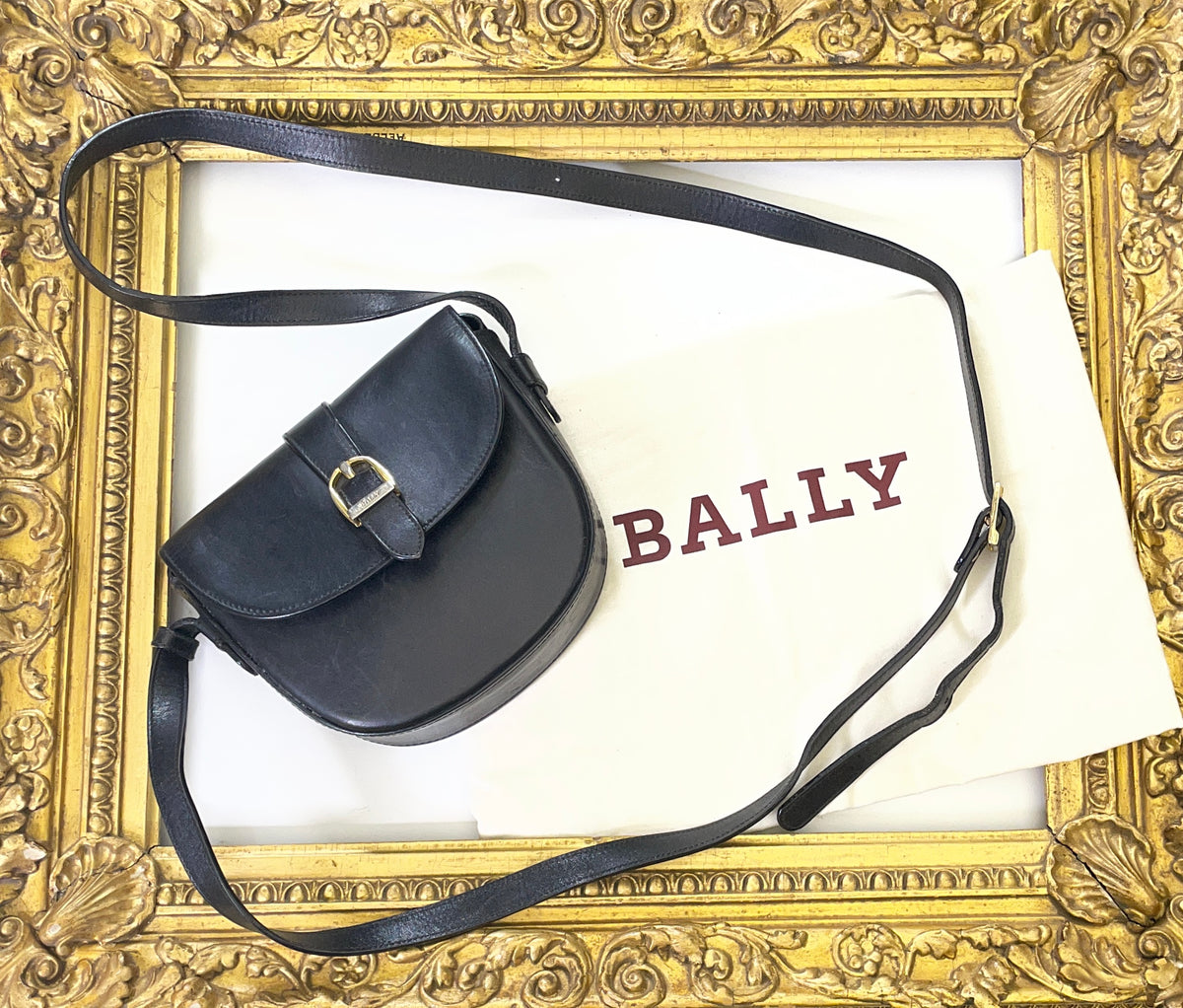 Bally Tracollina Woc Vintage Cuio Nera