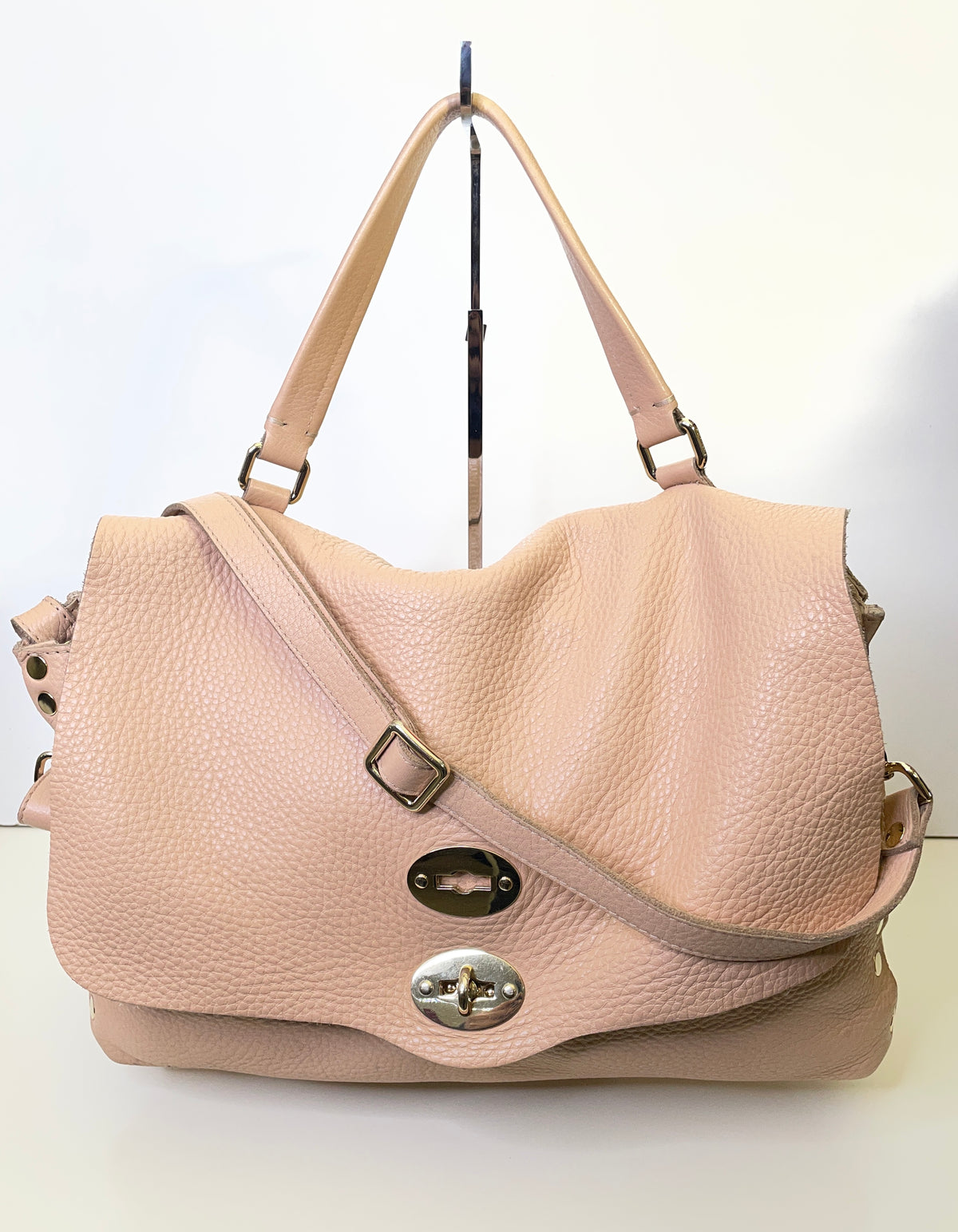 Zanellato - Postina Grande in Pelle Rosa/Nude con Tracolla