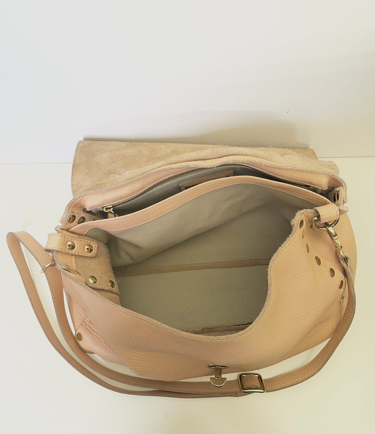 Zanellato - Postina Grande in Pelle Rosa/Nude con Tracolla