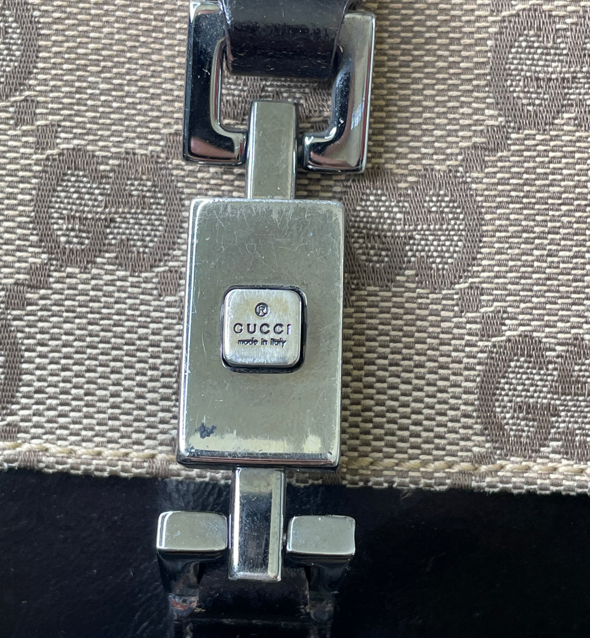 Gucci - Jackie Mini GG Beige con Pelle Marrone
