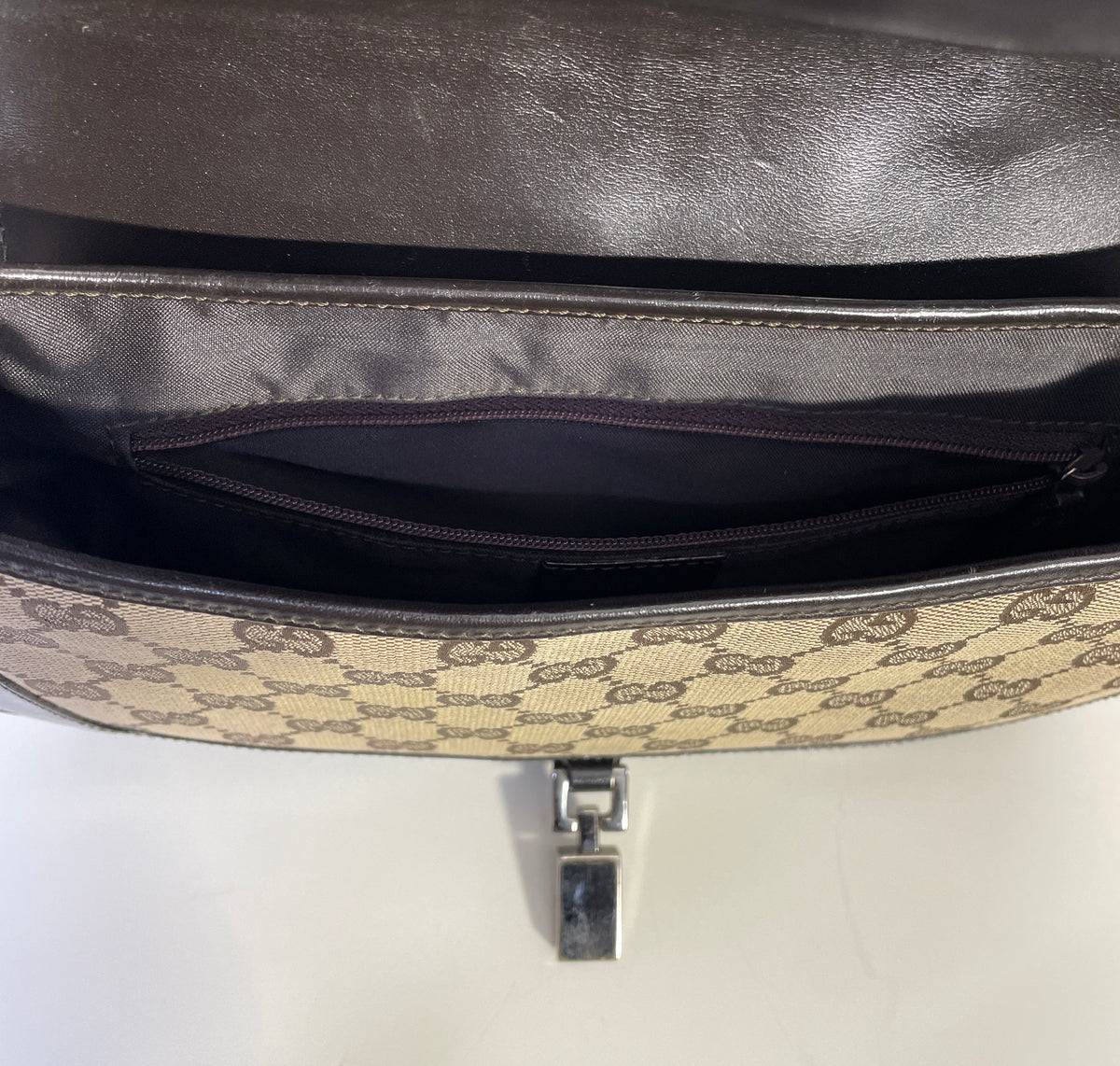 Gucci - Jackie Mini GG Beige con Pelle Marrone