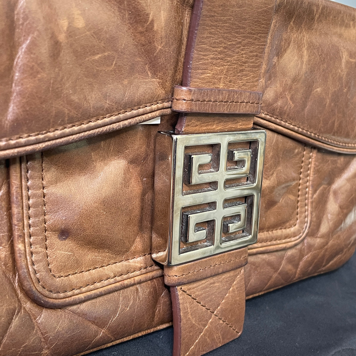 Givenchy Baguette Mini Bag 4D Pelle Marrone