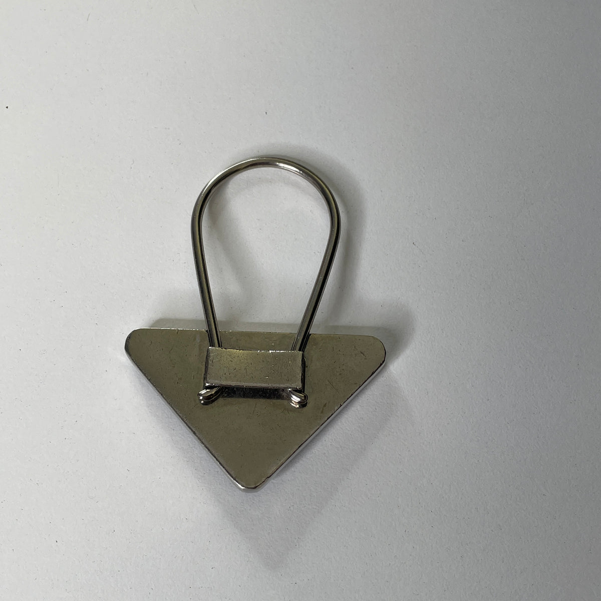 Prada - Portachiavi Metallo Logo Triangolo Pelle Nera (+ scatola)