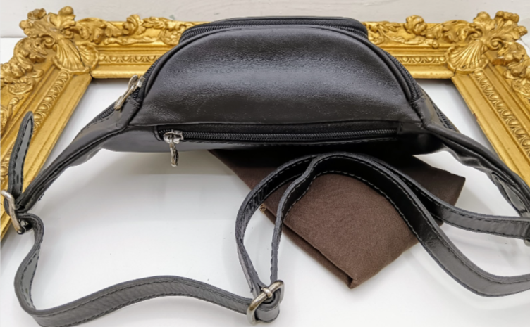 THE BRIDGE - MARSUPIO MISURA GRANDE TASCHINE LATERALI LINEA STORY PELLE NERA