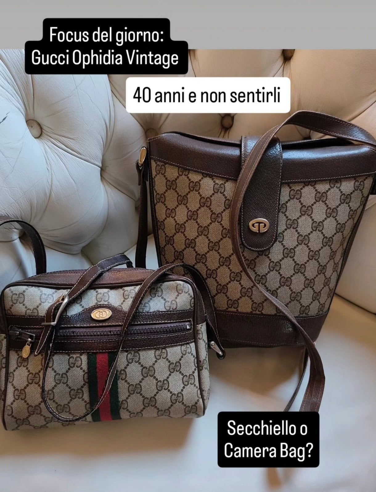 Gucci - Ophidia Camera Bag Postina a Tracolla Vintage logo oro