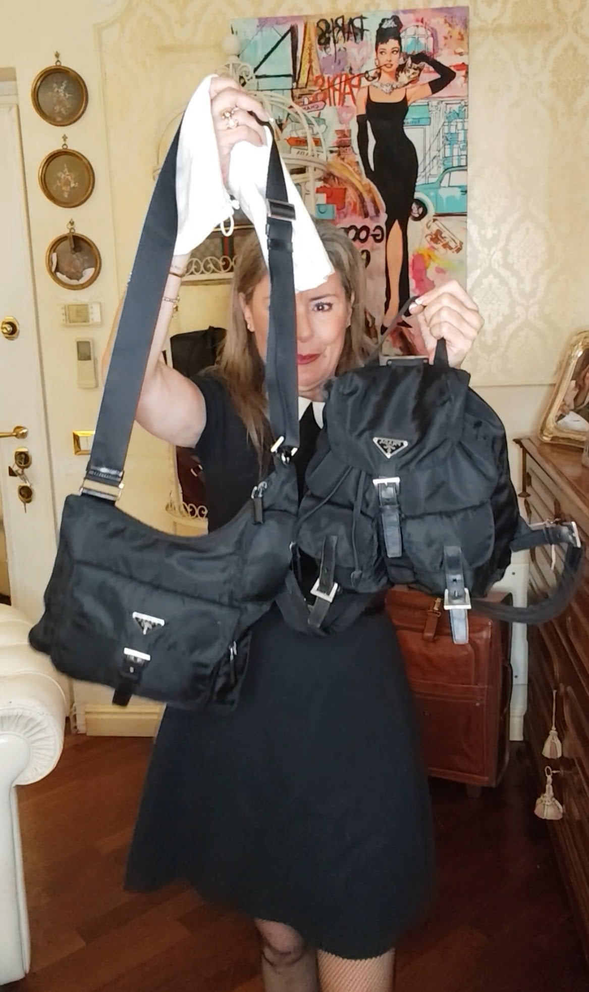 Prada - Borsa Borsello a Spalla o Tracolla Re-Nylon Nero