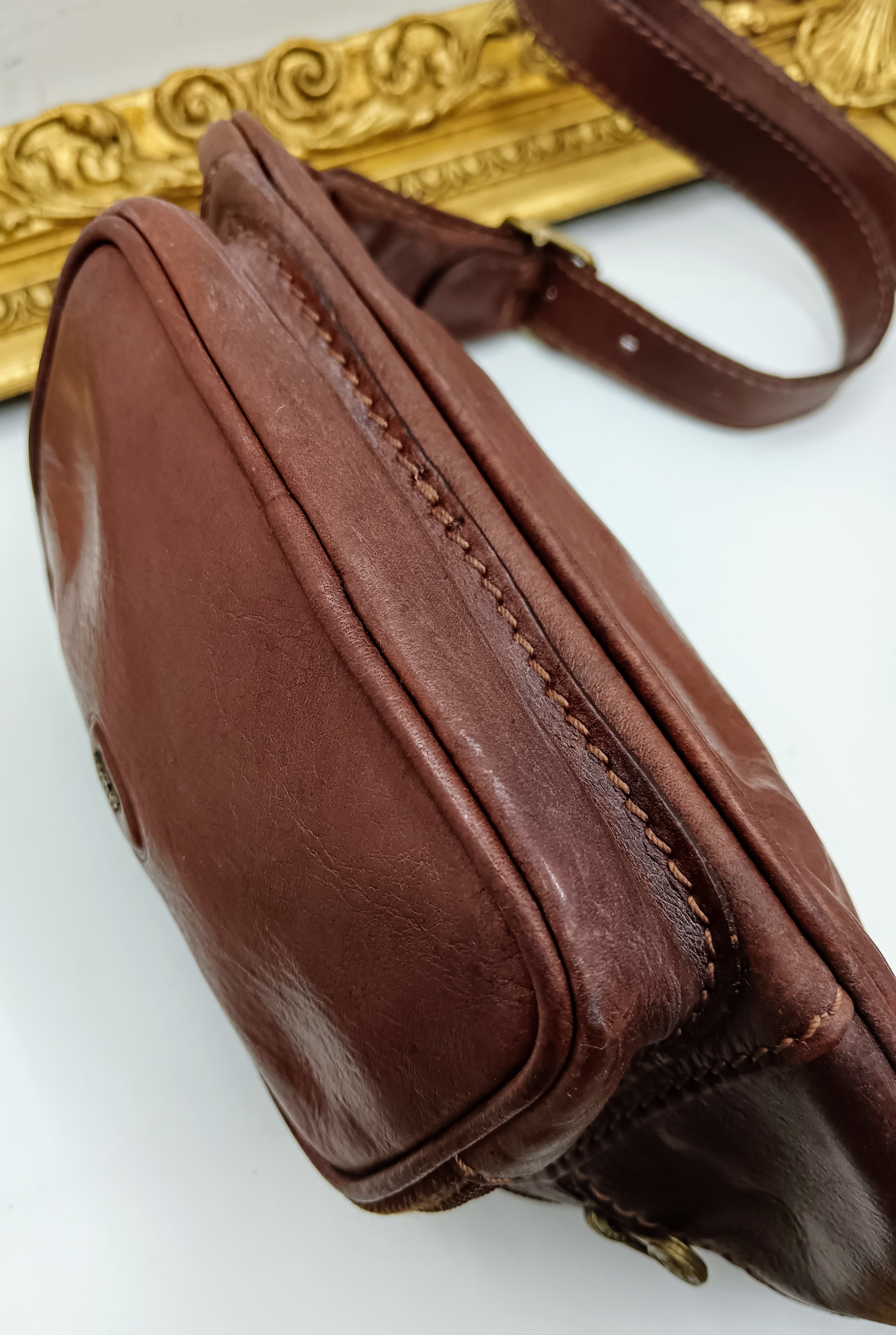 The Bridge – Marsupio Grande con Taschine Laterali Linea Story in Pelle Marrone