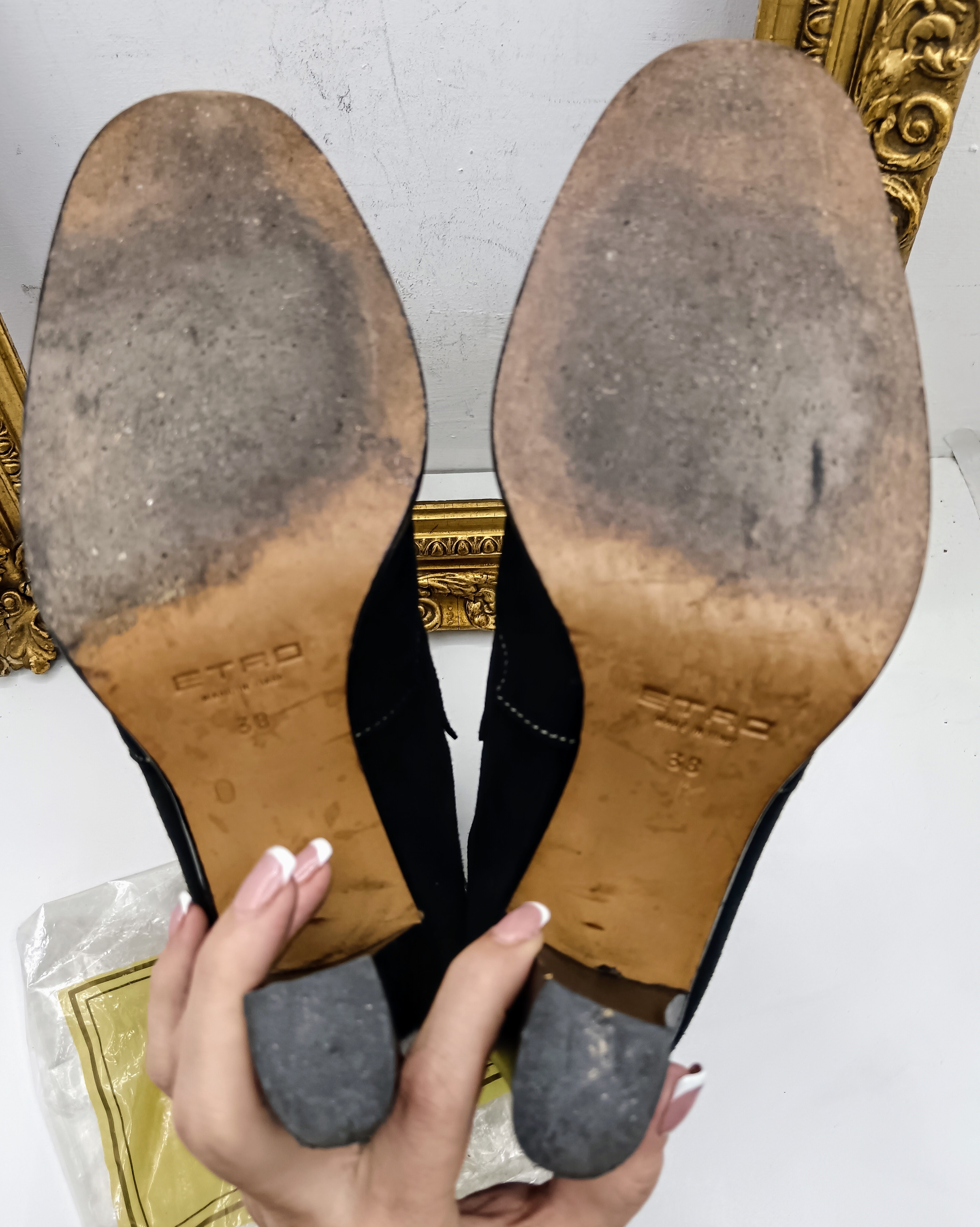Etro – Stivali Camperos Pelle Scamosciata Nera
