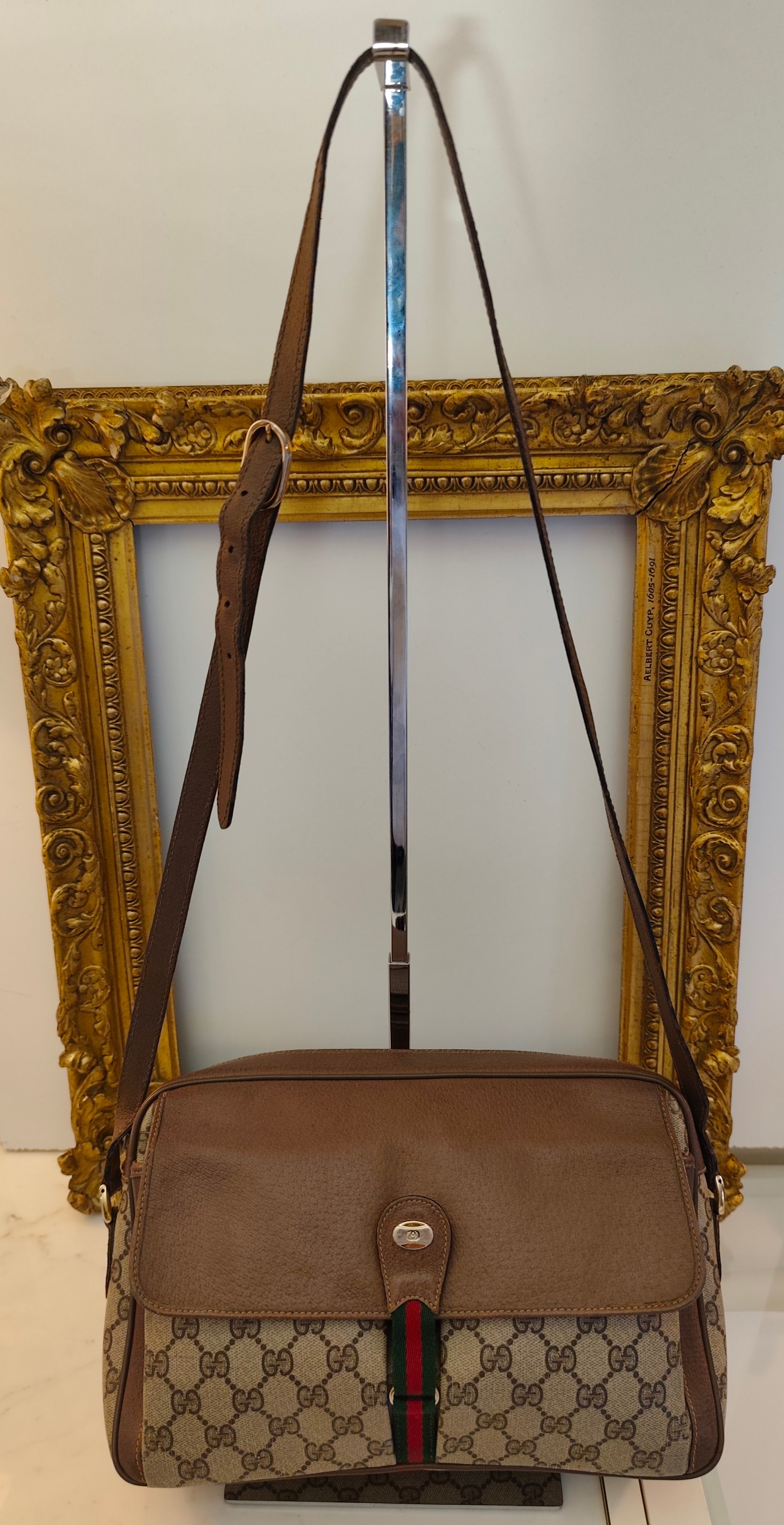 Gucci - Ophidia Camera Bag Grande in Canvas "GG Supreme" Beige Vintage