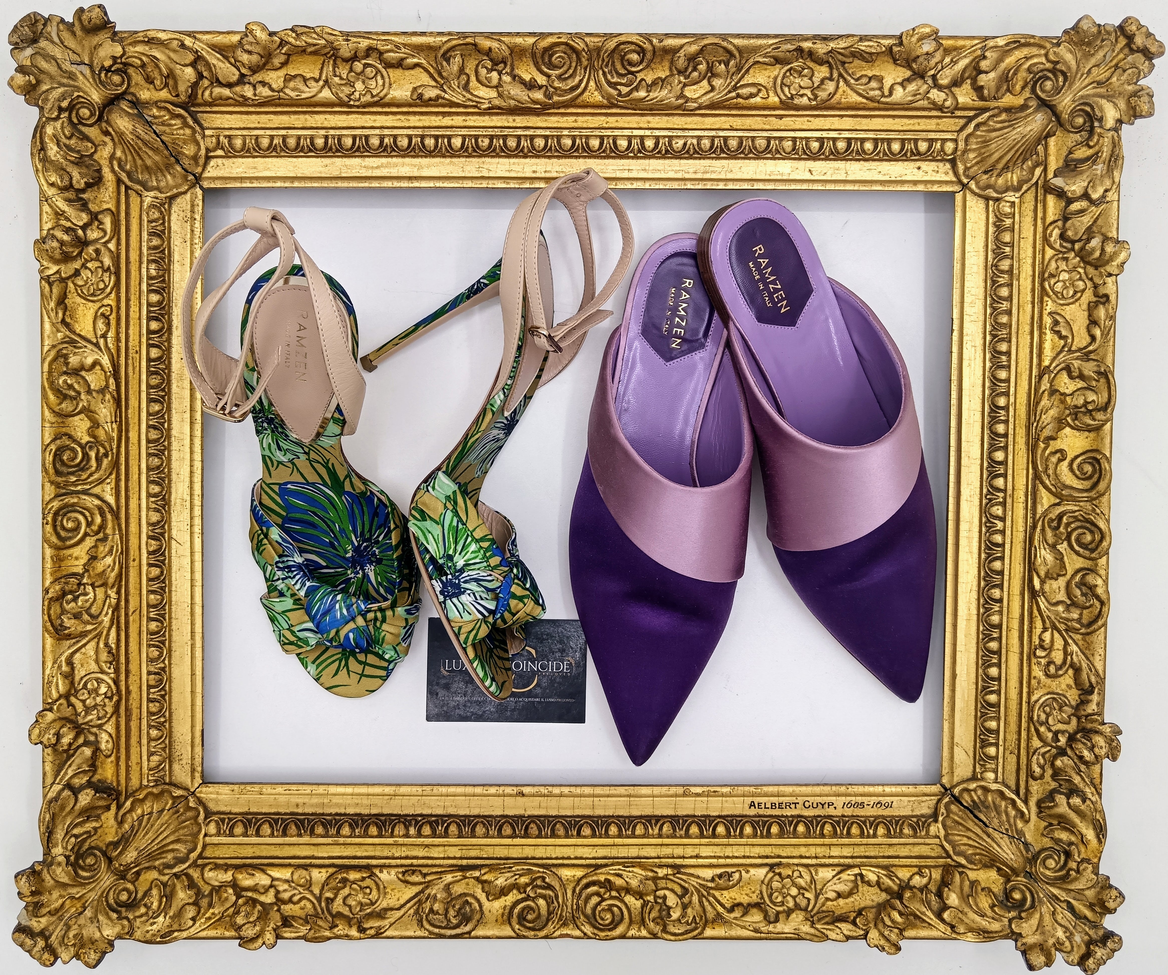 Ramzen – Ciabatte Orientali Slipper Pura Seta Viola e Lilla nuove
