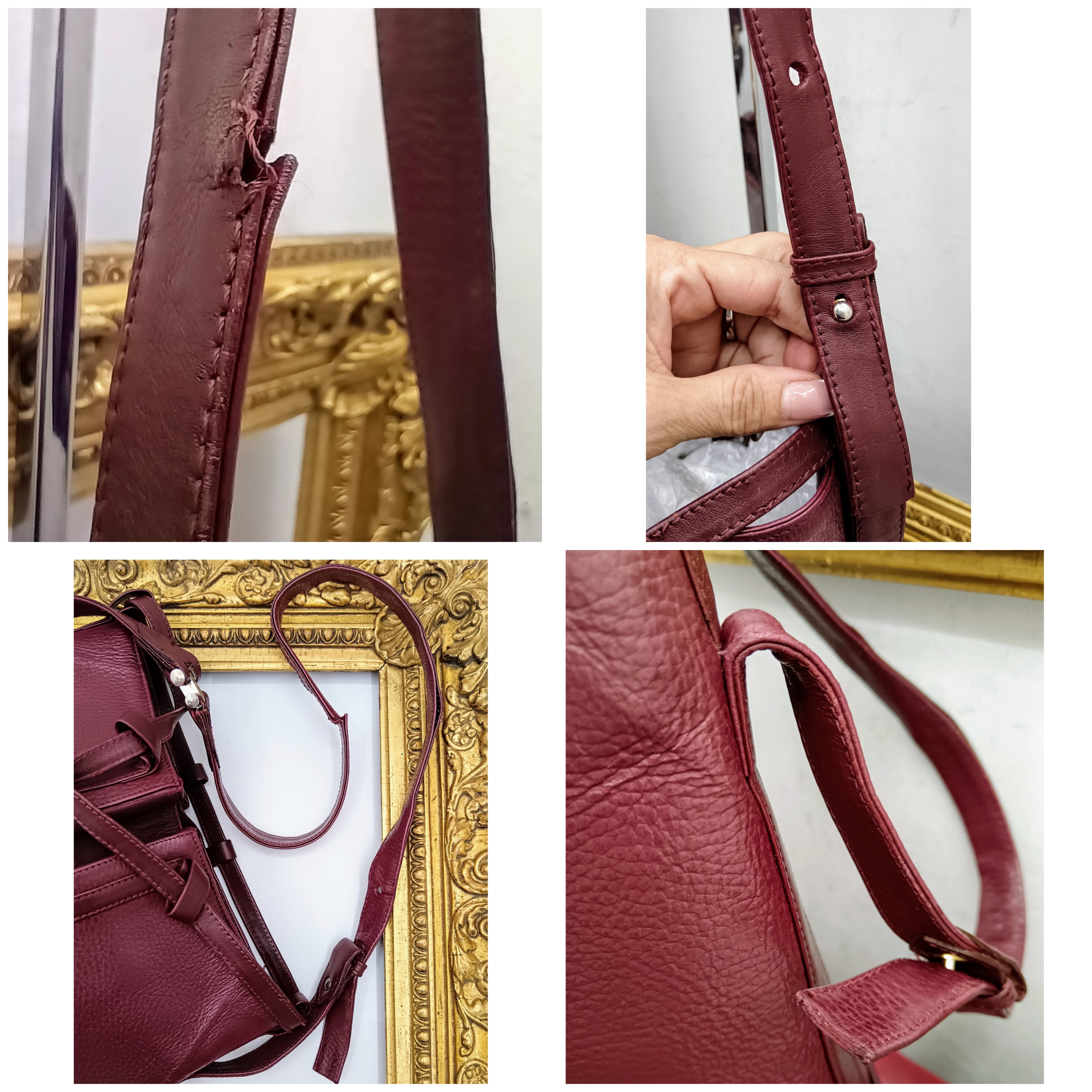 Cartier – Secchiello ovale in pelle bordeaux vintage