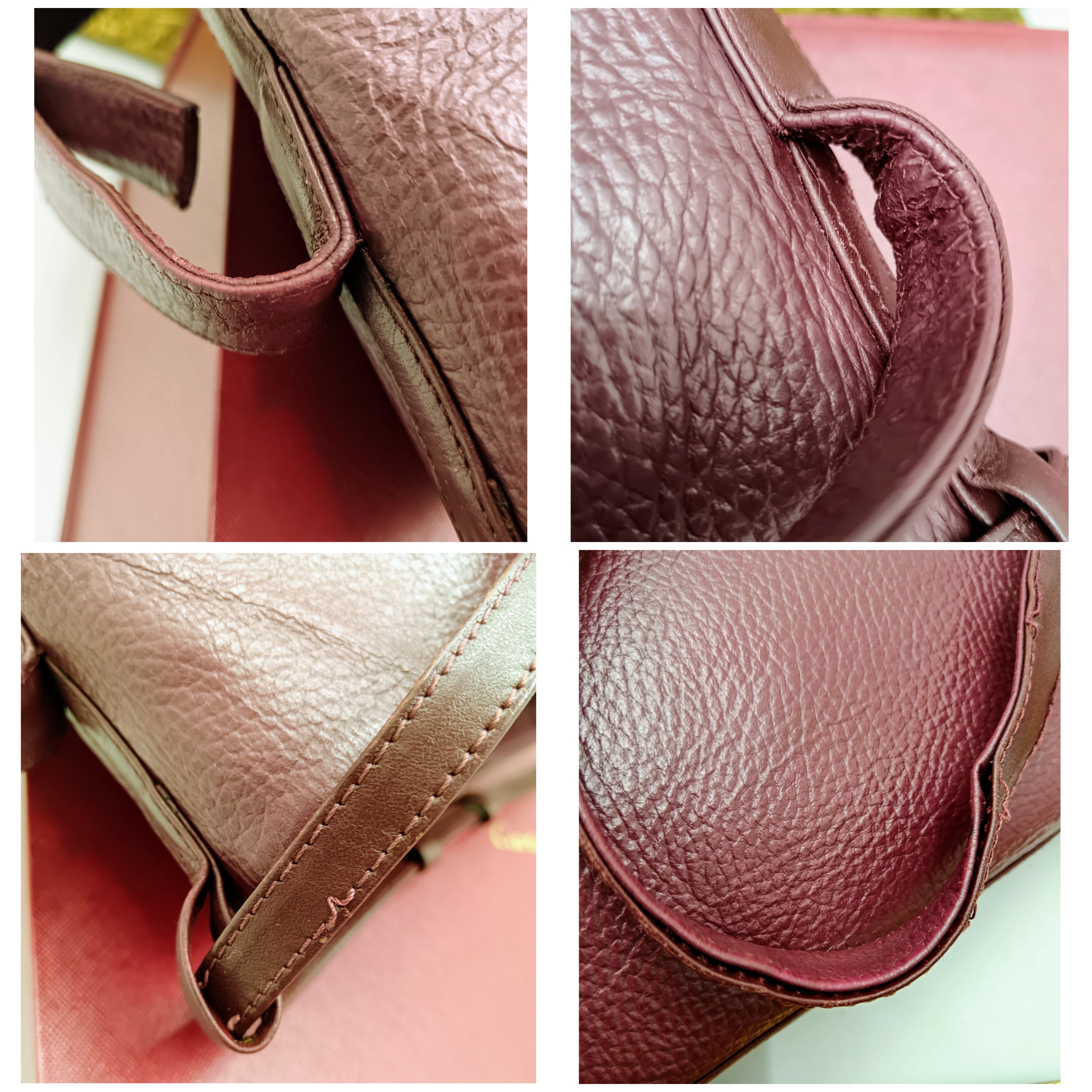 Cartier – Secchiello ovale in pelle bordeaux vintage