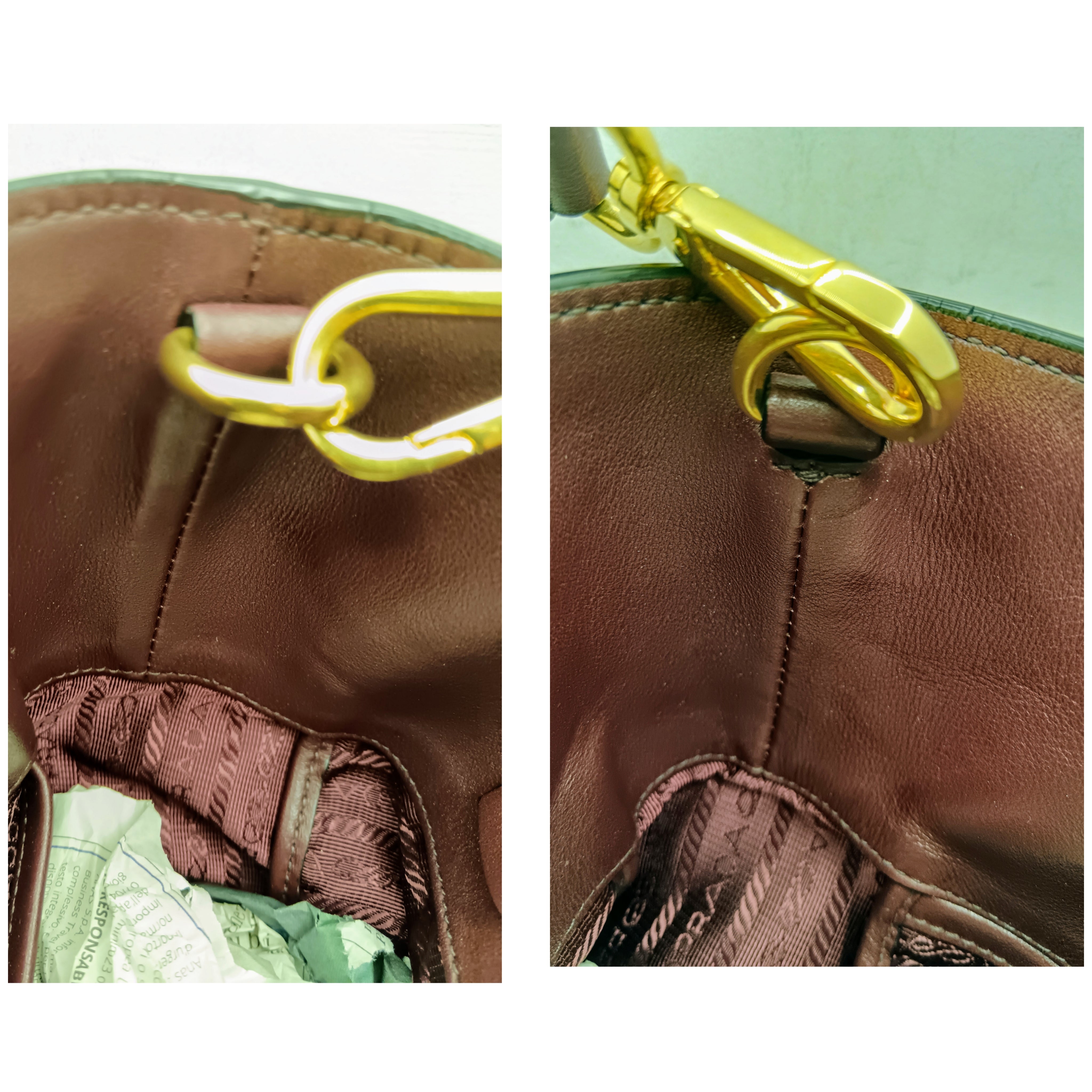 Prada – Borsa Shopper in pelle di vitello bordeaux