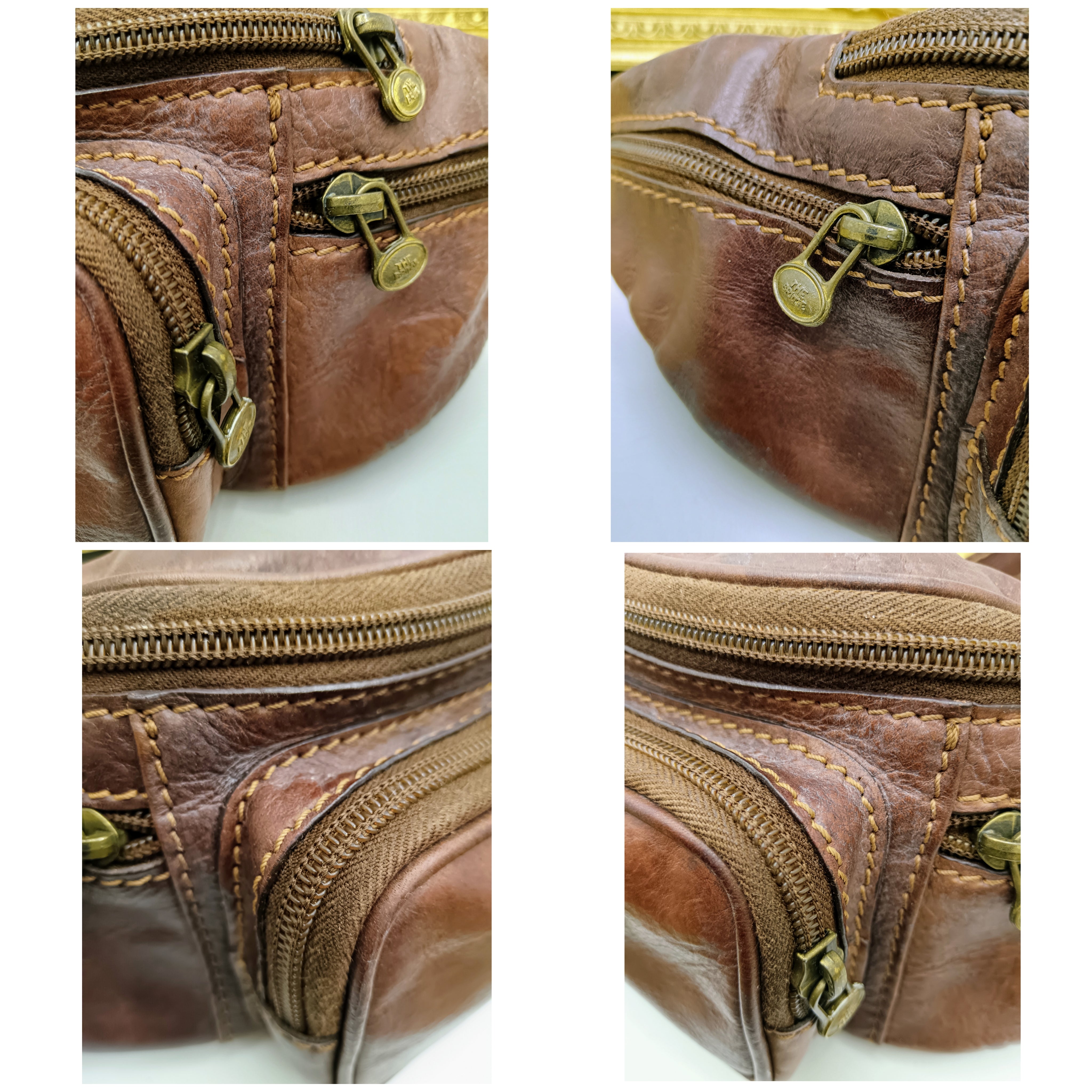 The Bridge – Marsupio Grande con Taschine Laterali Linea Story in Pelle Marrone