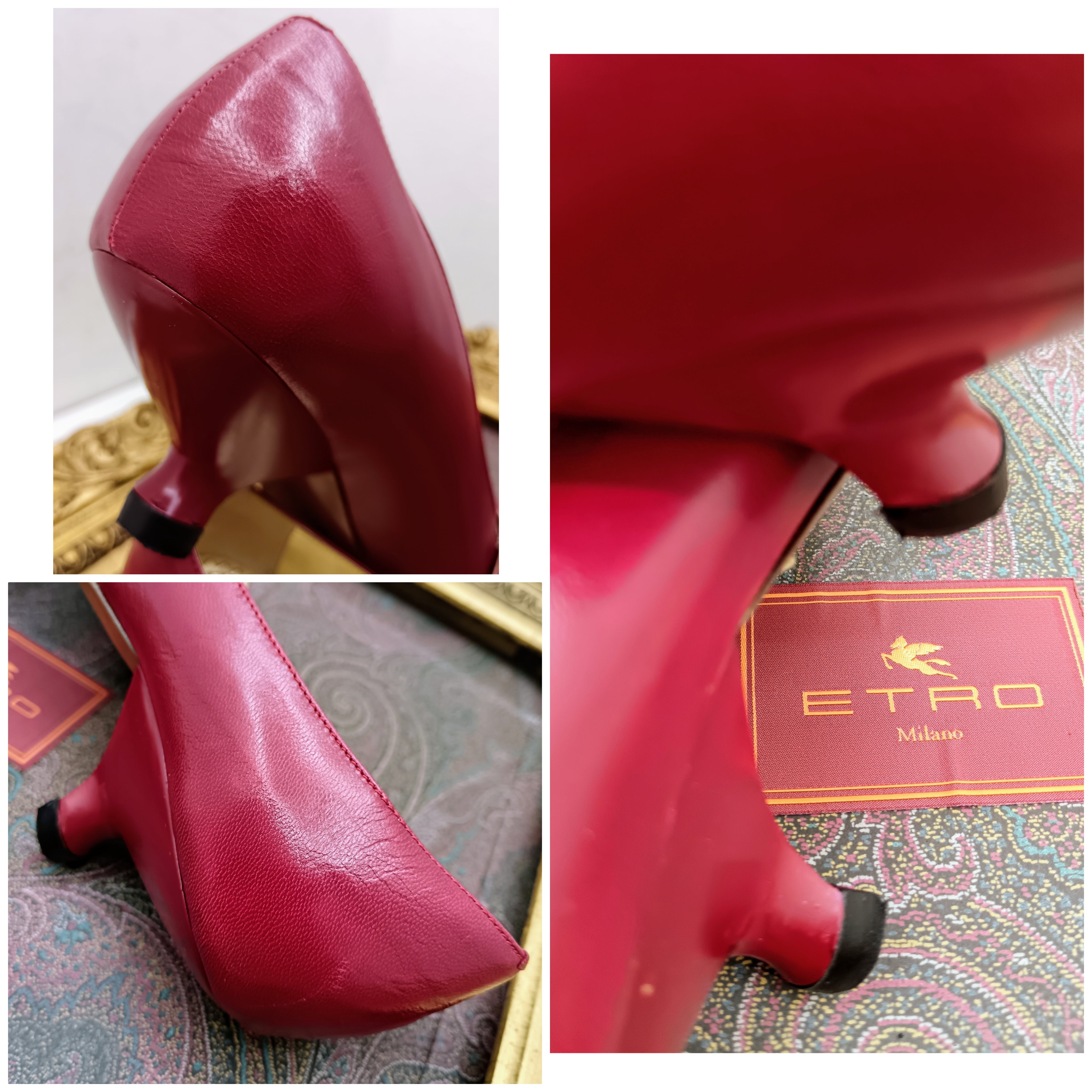 Etro – Décolleté a punta in pelle bordeaux