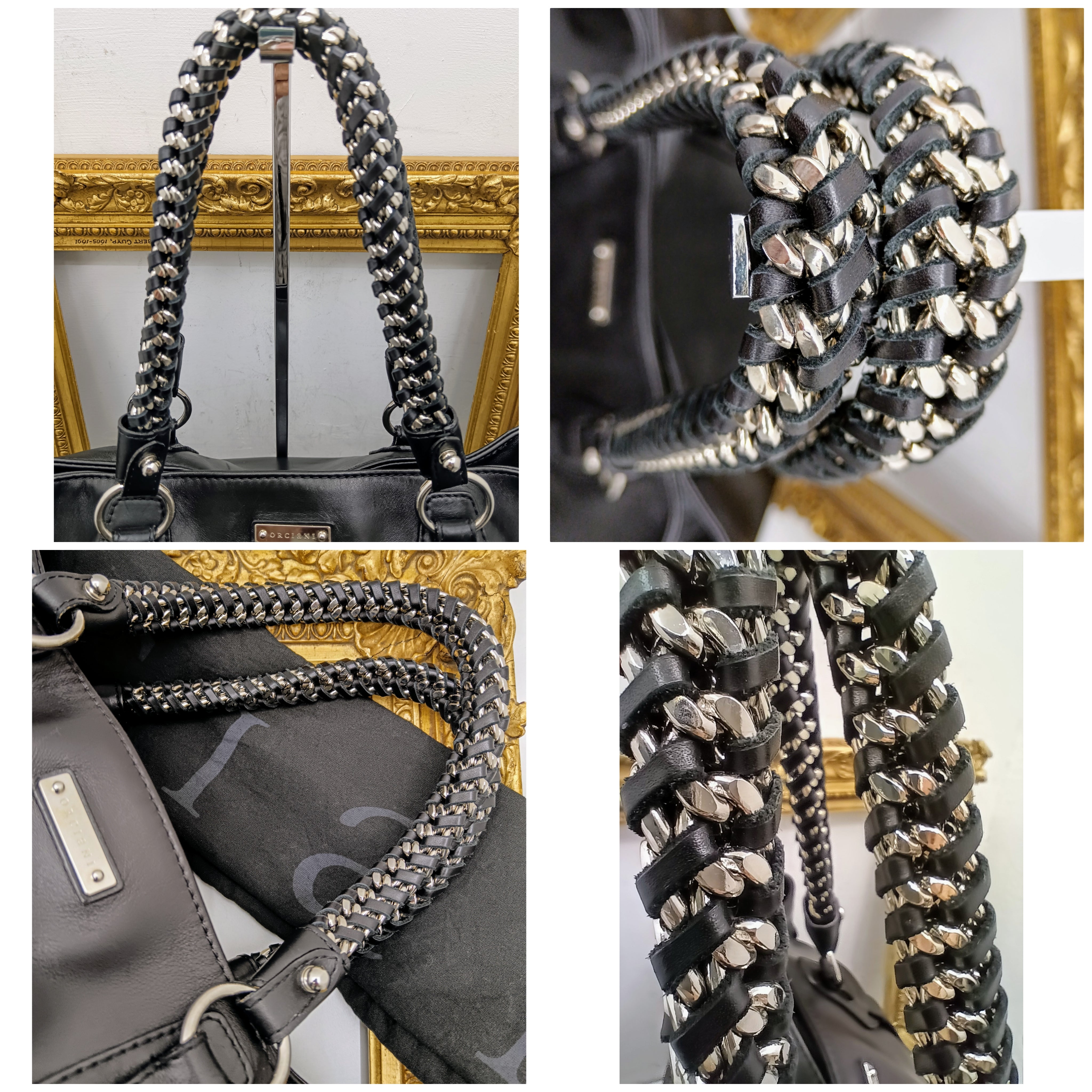 Orciani – Borsa maxi shopper a spalla modello “Neverfull” pelle nera