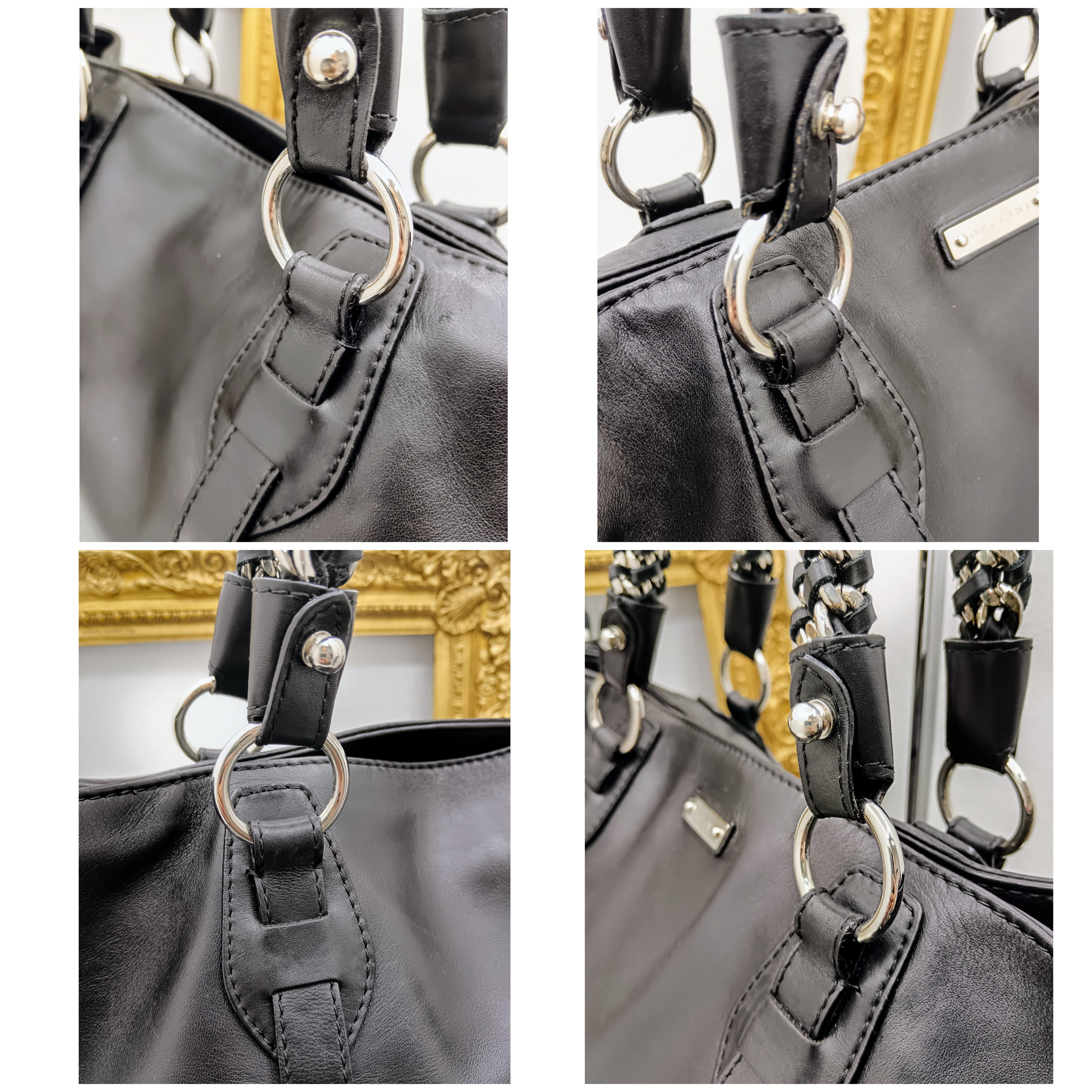 Orciani – Borsa maxi shopper a spalla modello “Neverfull” pelle nera