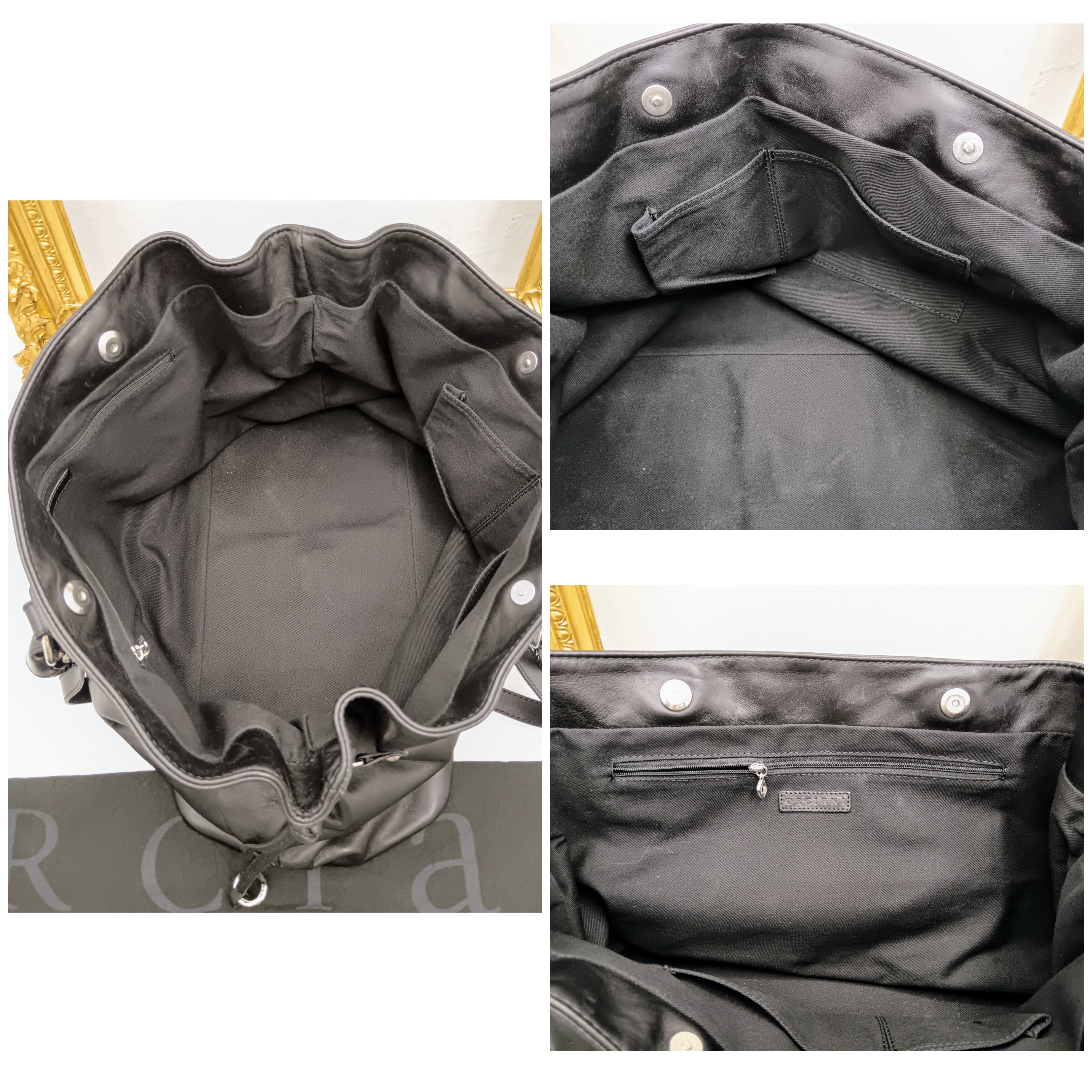 Orciani – Borsa maxi shopper a spalla modello “Neverfull” pelle nera