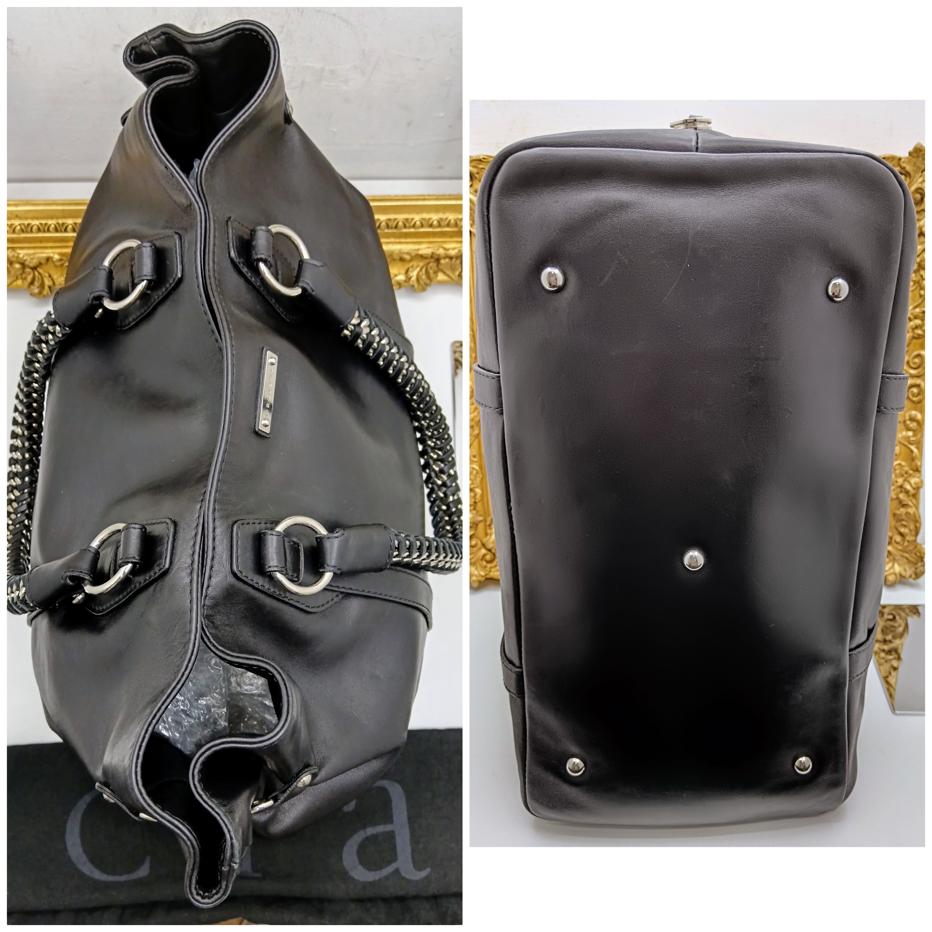 Orciani – Borsa maxi shopper a spalla modello “Neverfull” pelle nera