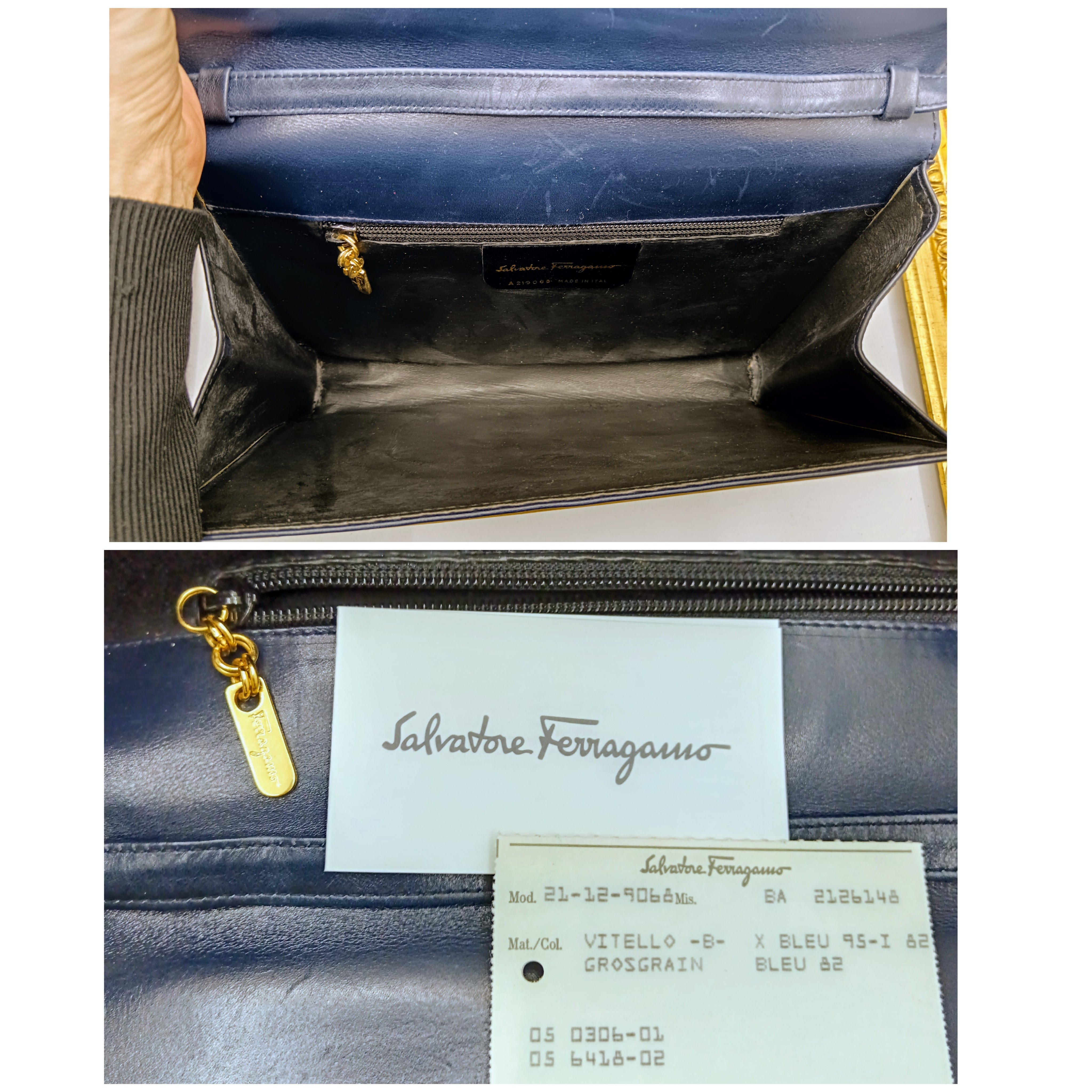 Ferragamo Salvatore – Borsetta “Vara Bag” Pochette Clutch a Tracolla Pelle Vintage