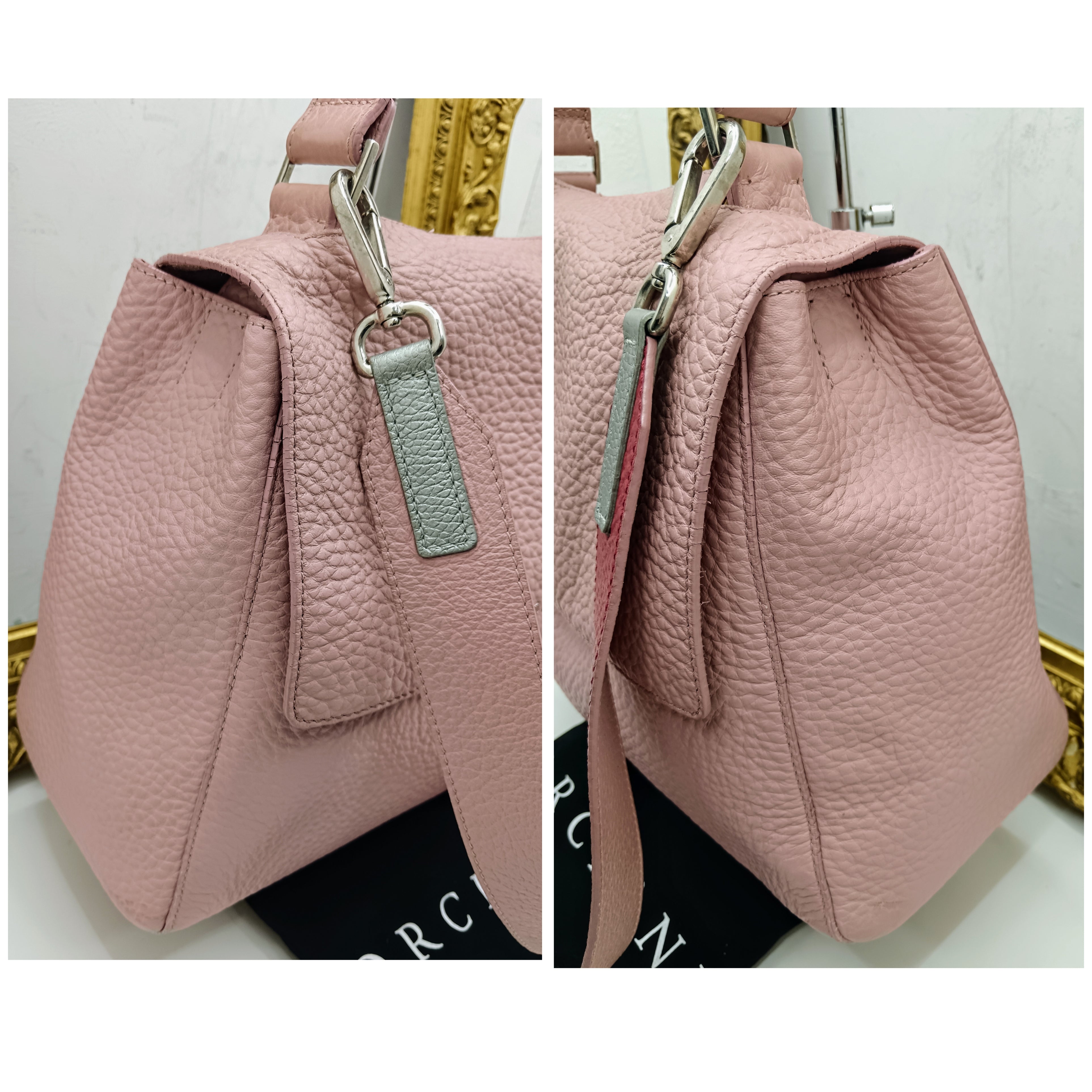 Orciani – Sveva Soft Media Pelle Martellata Rosa