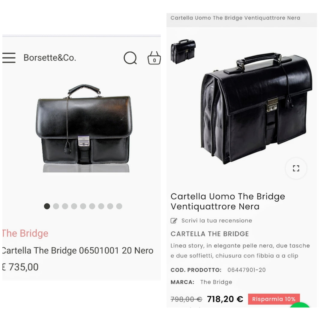 The Bridge – Cartella Espandibile 3 Soffietti Linea Story Pelle Nera