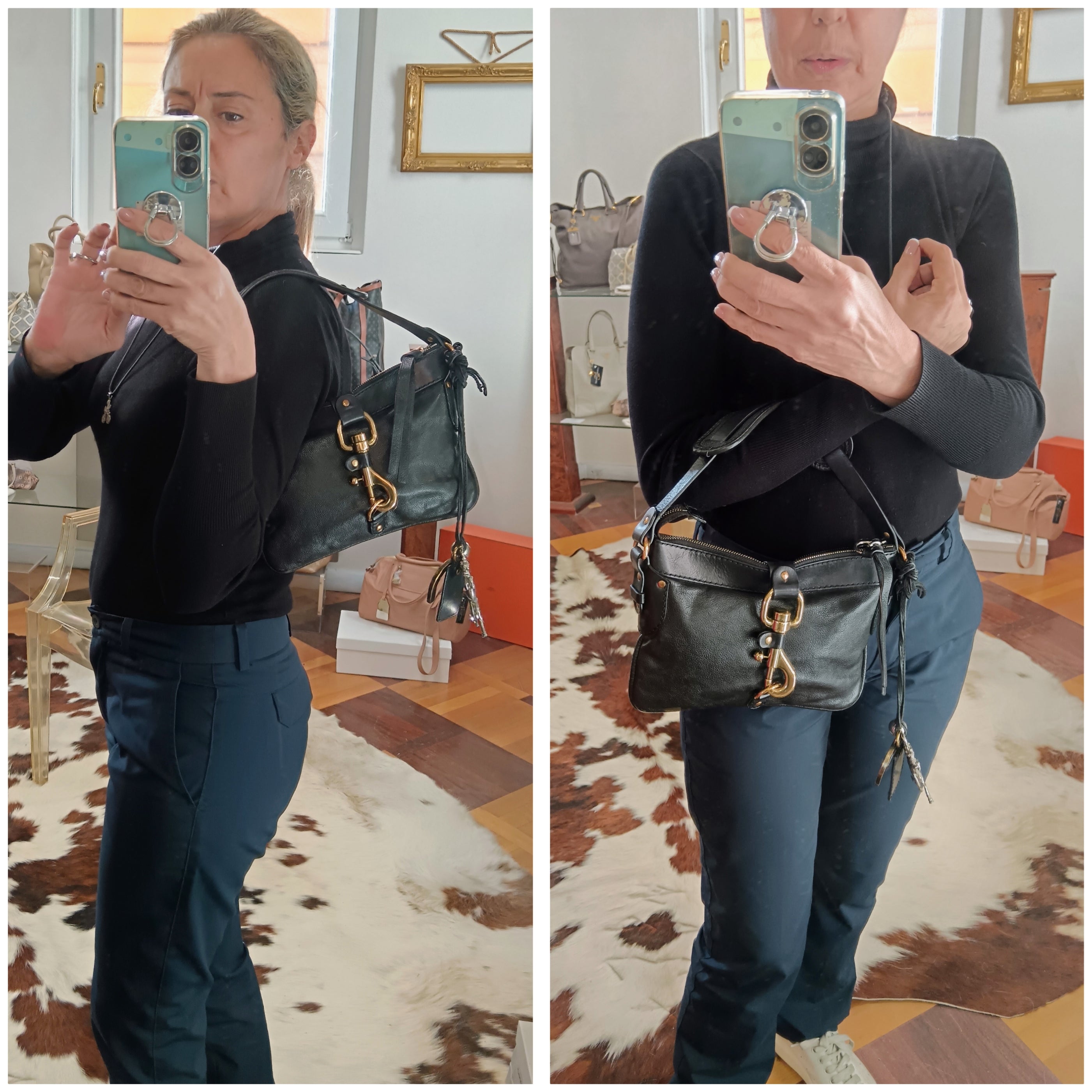 Chloé - Kerala 25 Mini Bag Clutch Pochette in Pelle Nera