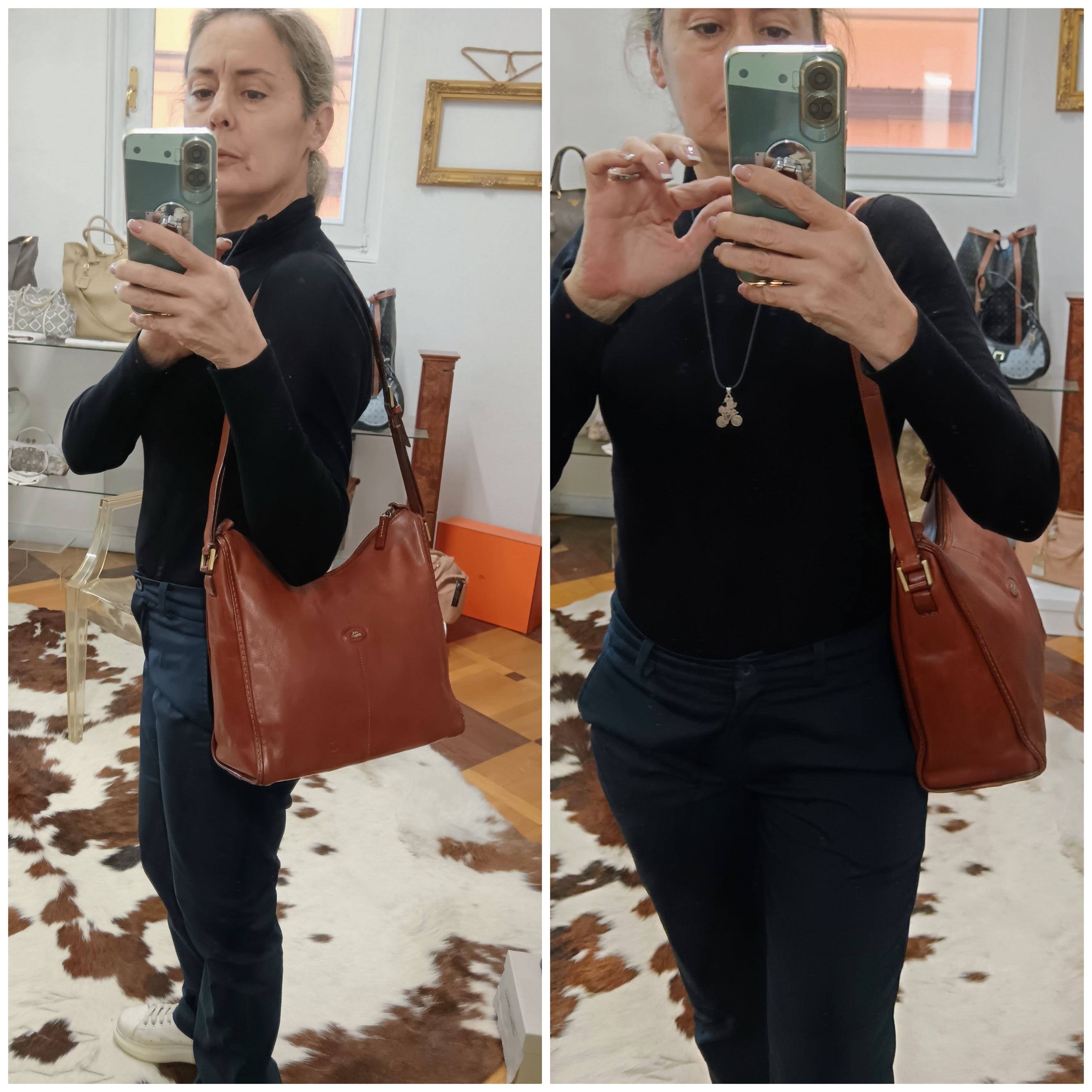 The Bridge – Tote Bag Hobo a Spalla Linea Story Pelle Marrone