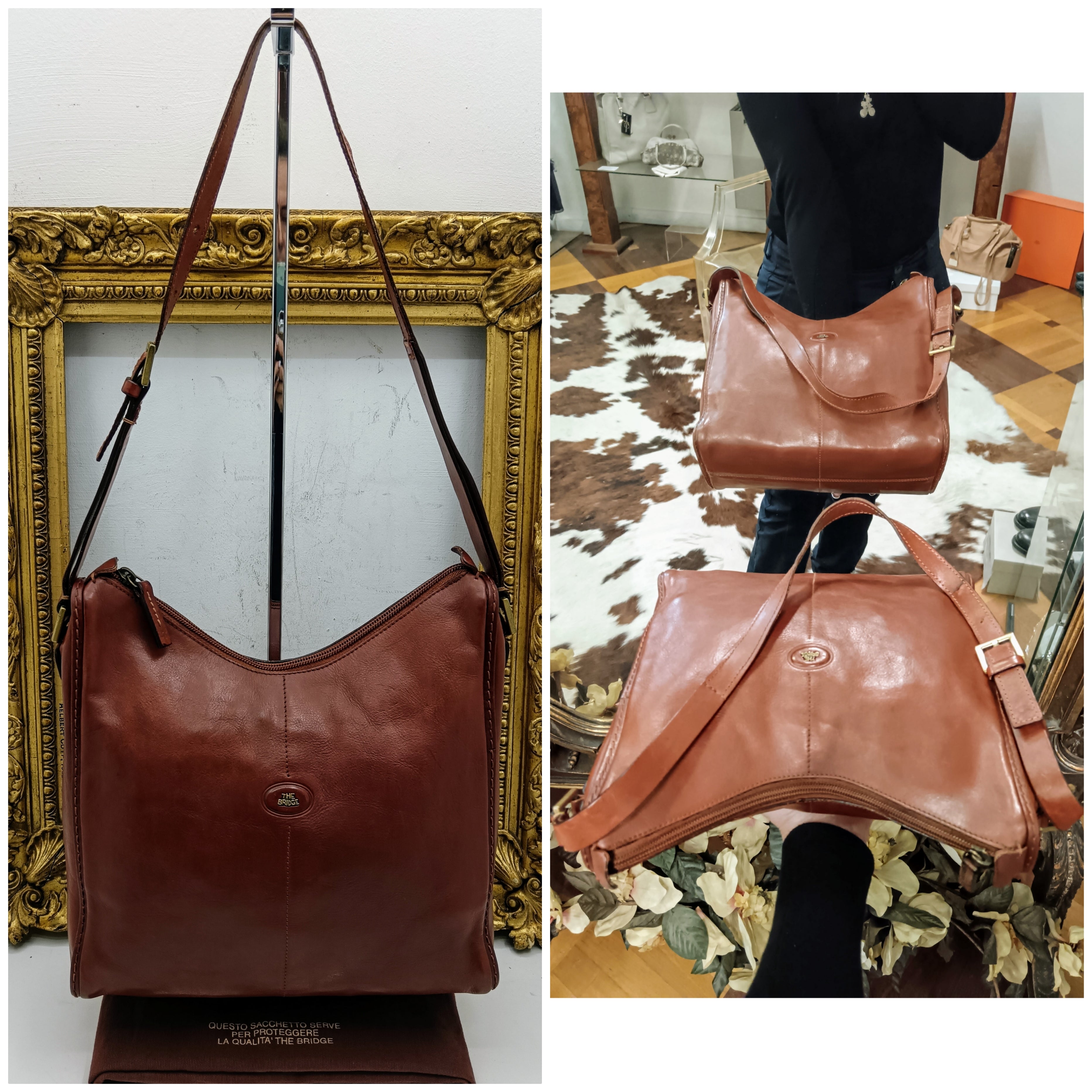 The Bridge – Tote Bag Hobo a Spalla Linea Story Pelle Marrone