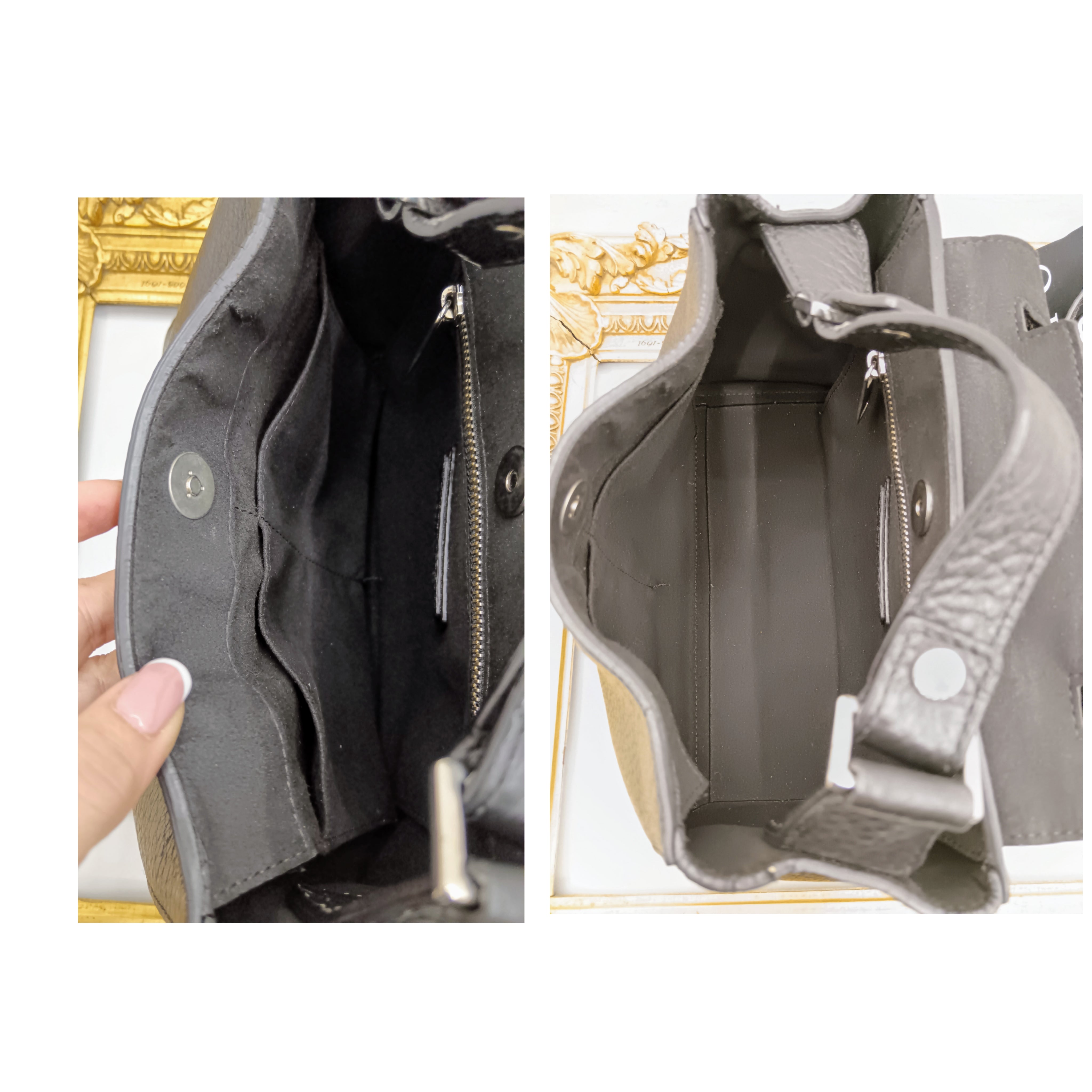 Orciani – Sveva Soft Media Tote Bag Pelle Martellata Nera con Tracolla