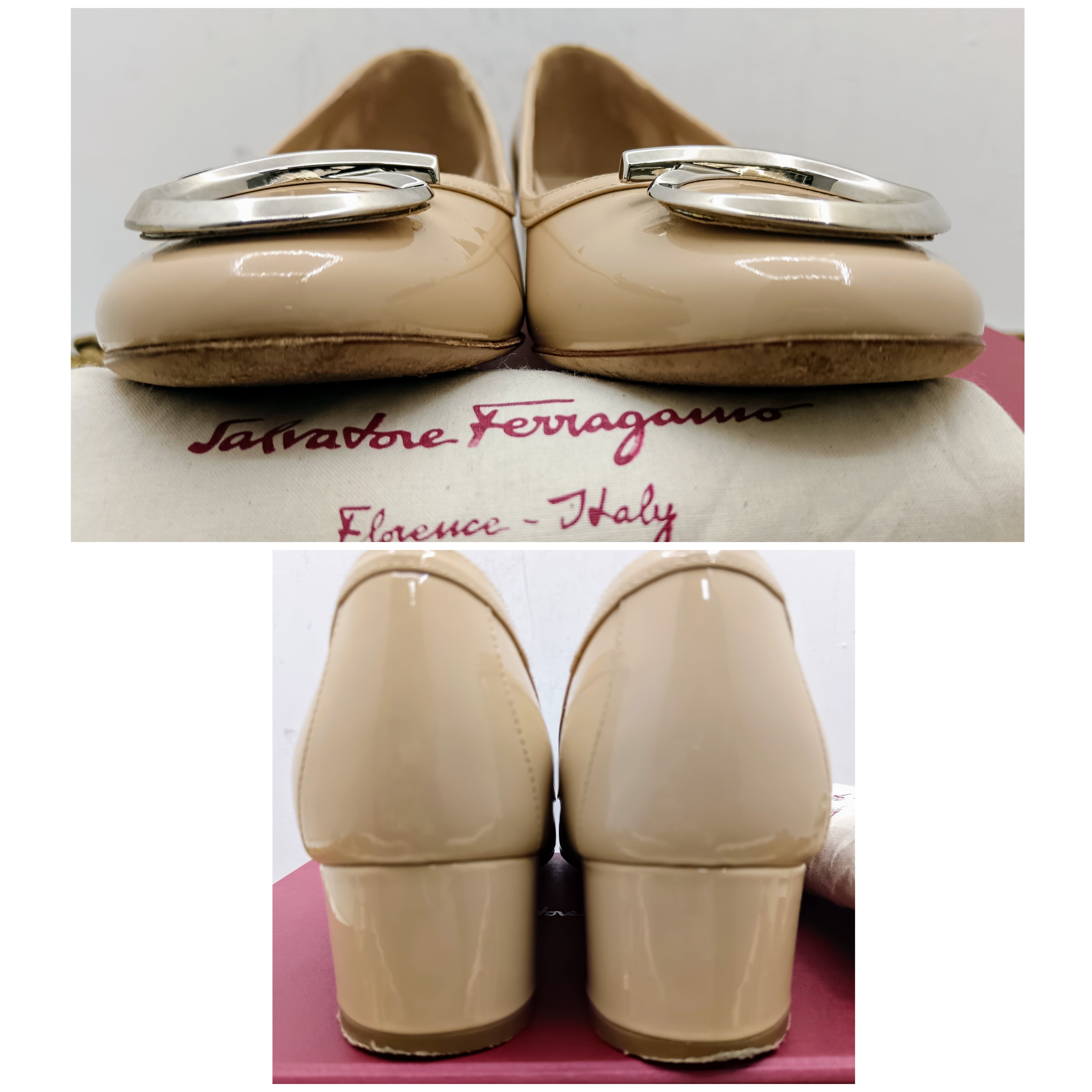 Ferragamo Salvatore – Décolleté Pumps Big Logo in Vernice