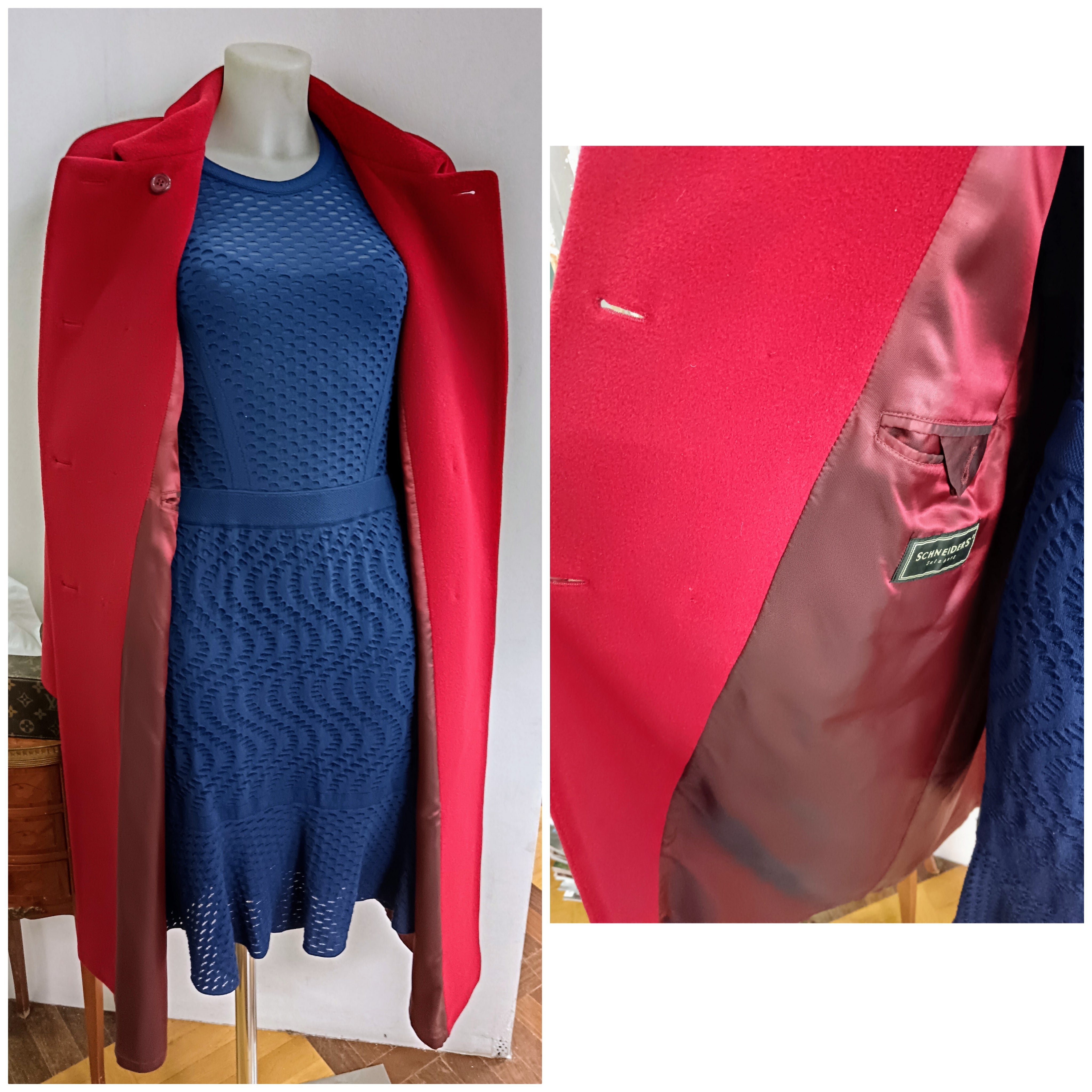 Schneider – Cappotto Donna Doppiopetto Lana Bordeaux
