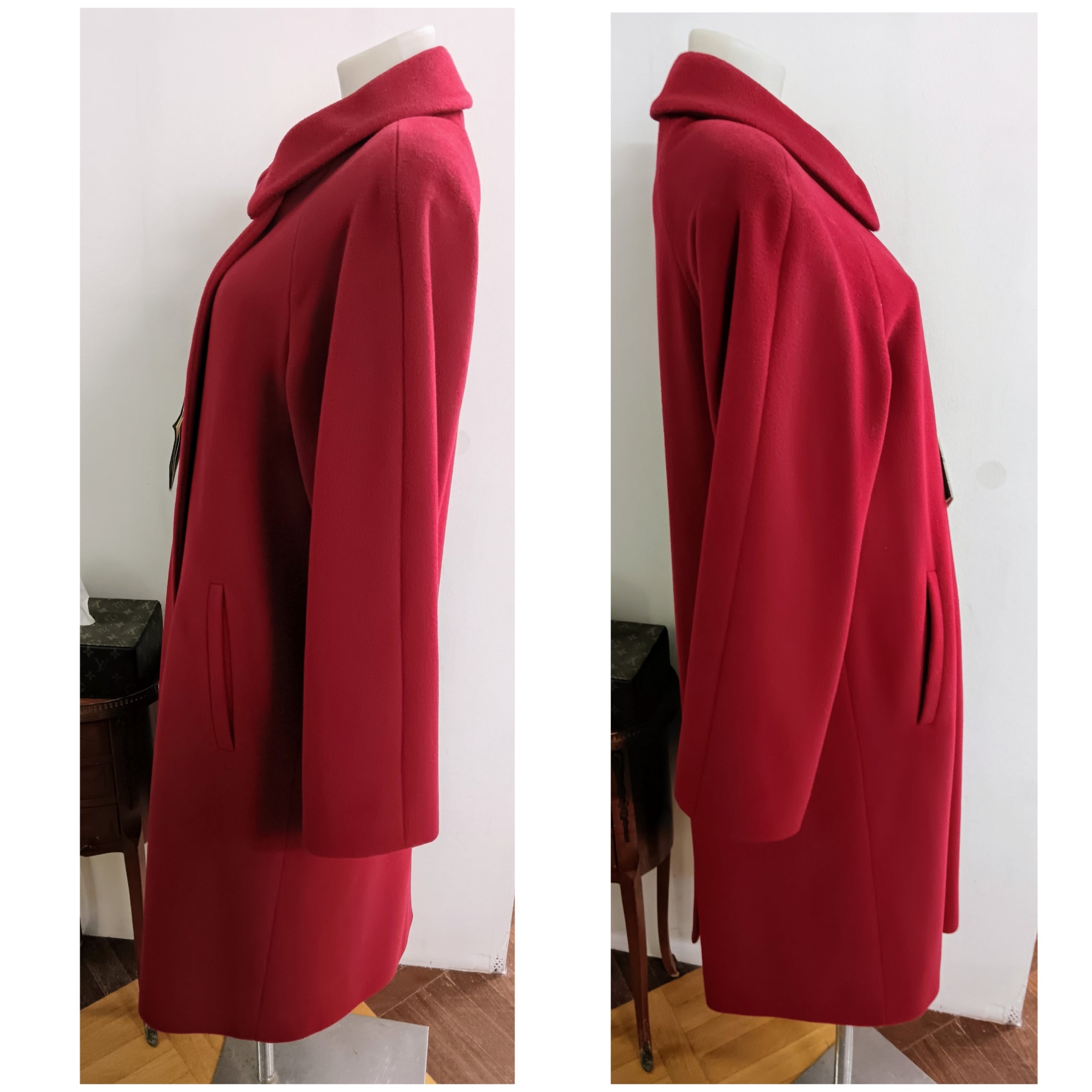 Schneider – Cappotto Donna Doppiopetto Lana Bordeaux