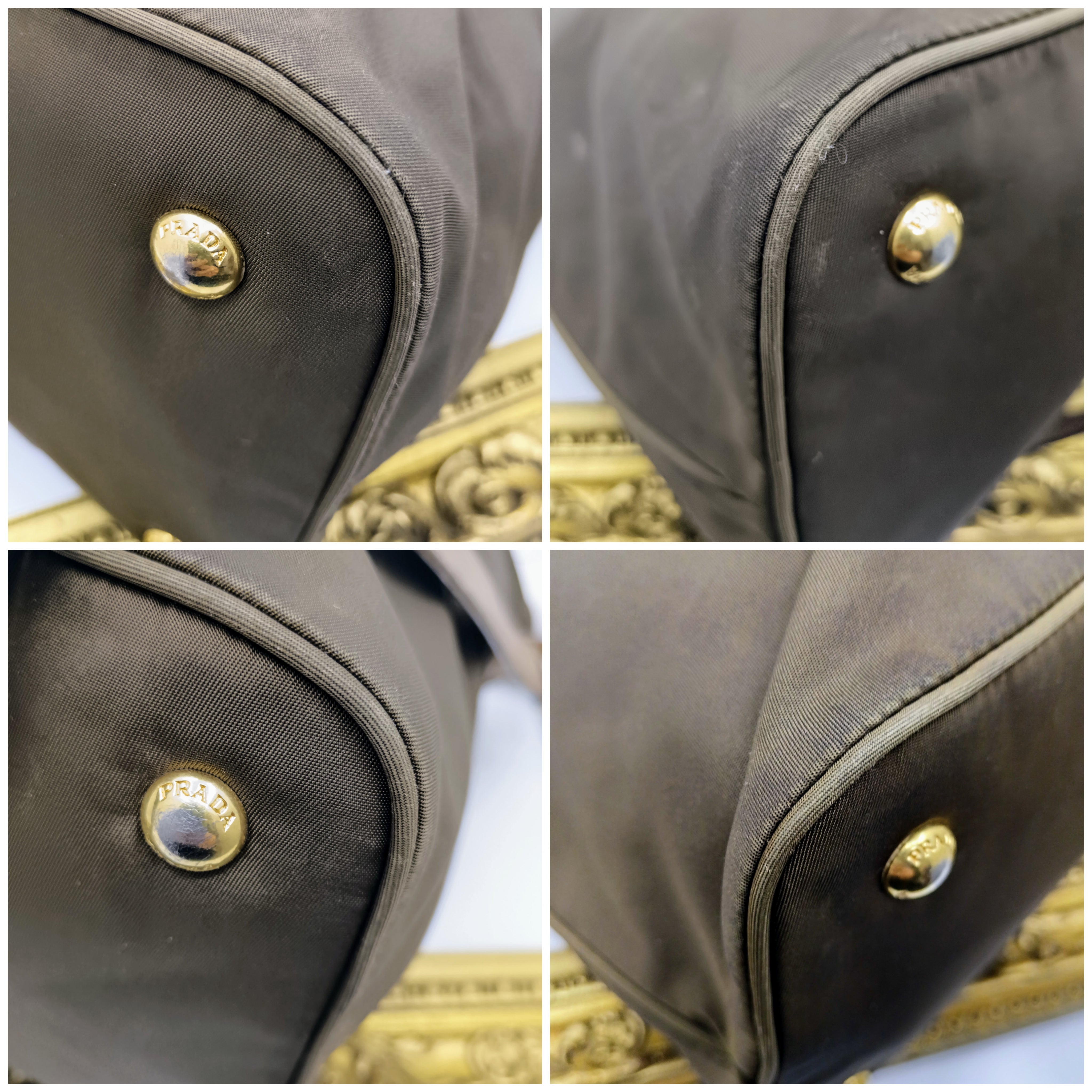 Prada – Borsa Shopper Media Nylon Marrone e Pelle Nocciola
