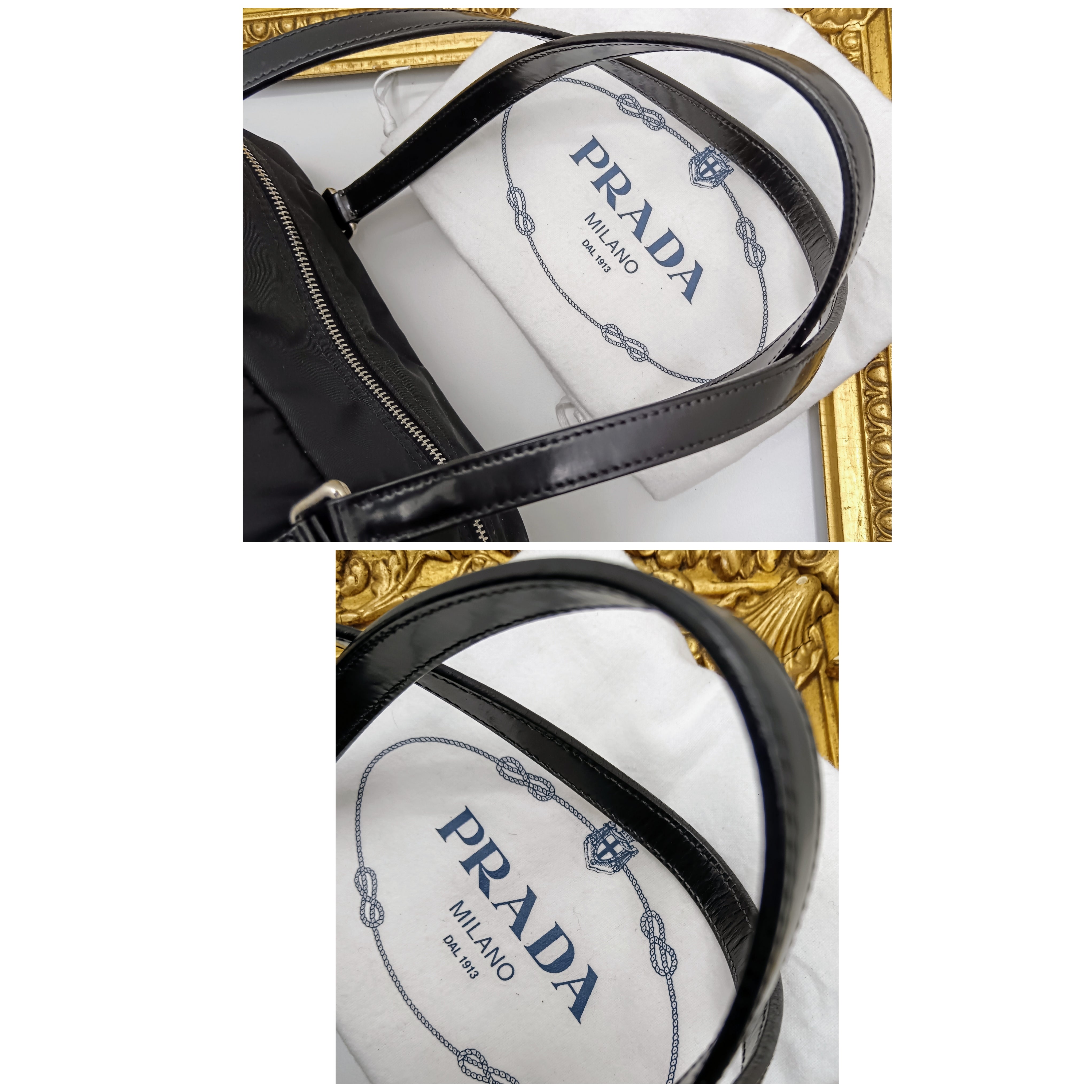 Prada - Bauletto Grande Logo Jacquard in Nylon e Vernice