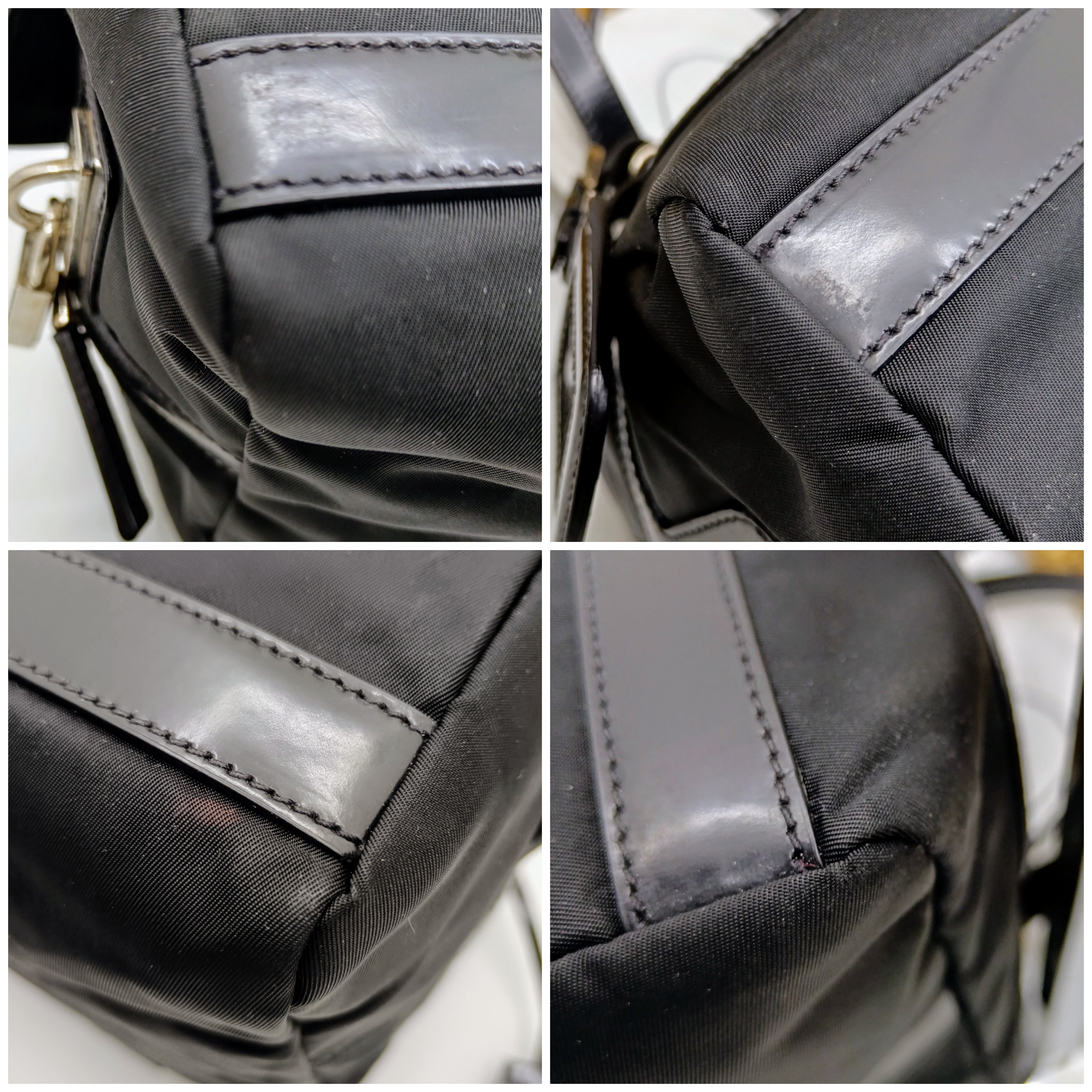 Prada - Bauletto Grande Logo Jacquard in Nylon e Vernice
