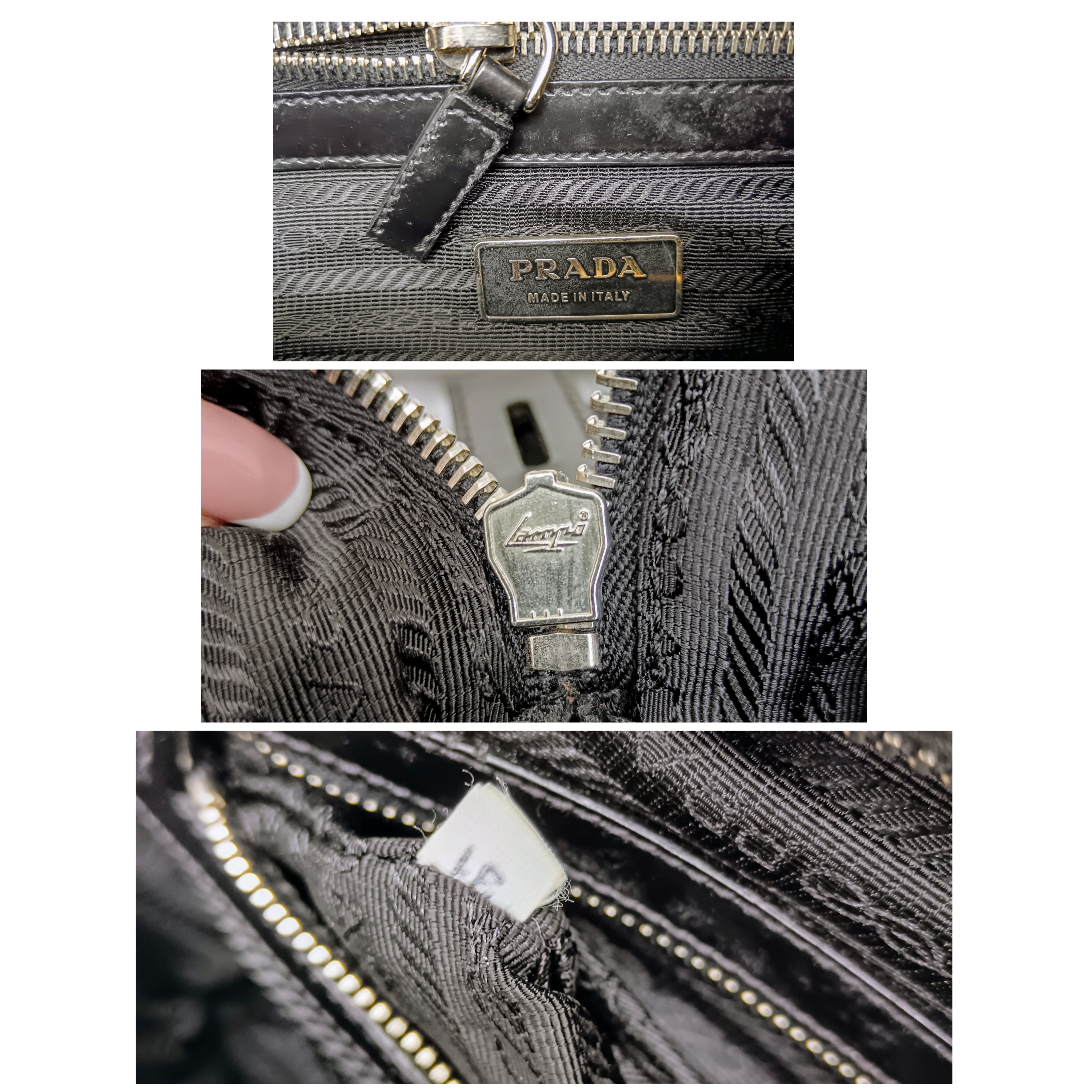 Prada - Bauletto Grande Logo Jacquard in Nylon e Vernice
