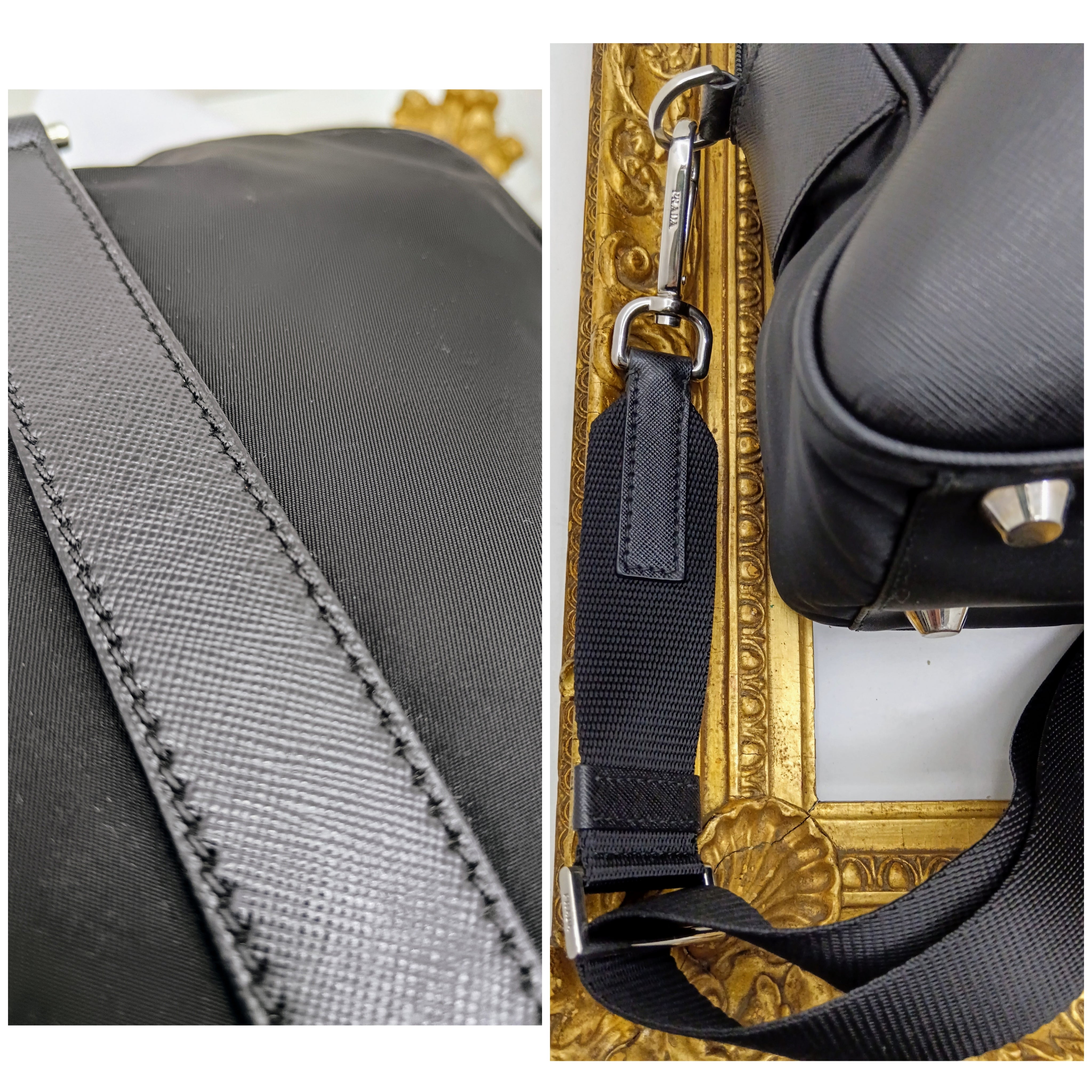 Prada - Cartella Valigetta Unisex in Re-Nylon e Pelle Saffiano Nera Full Set