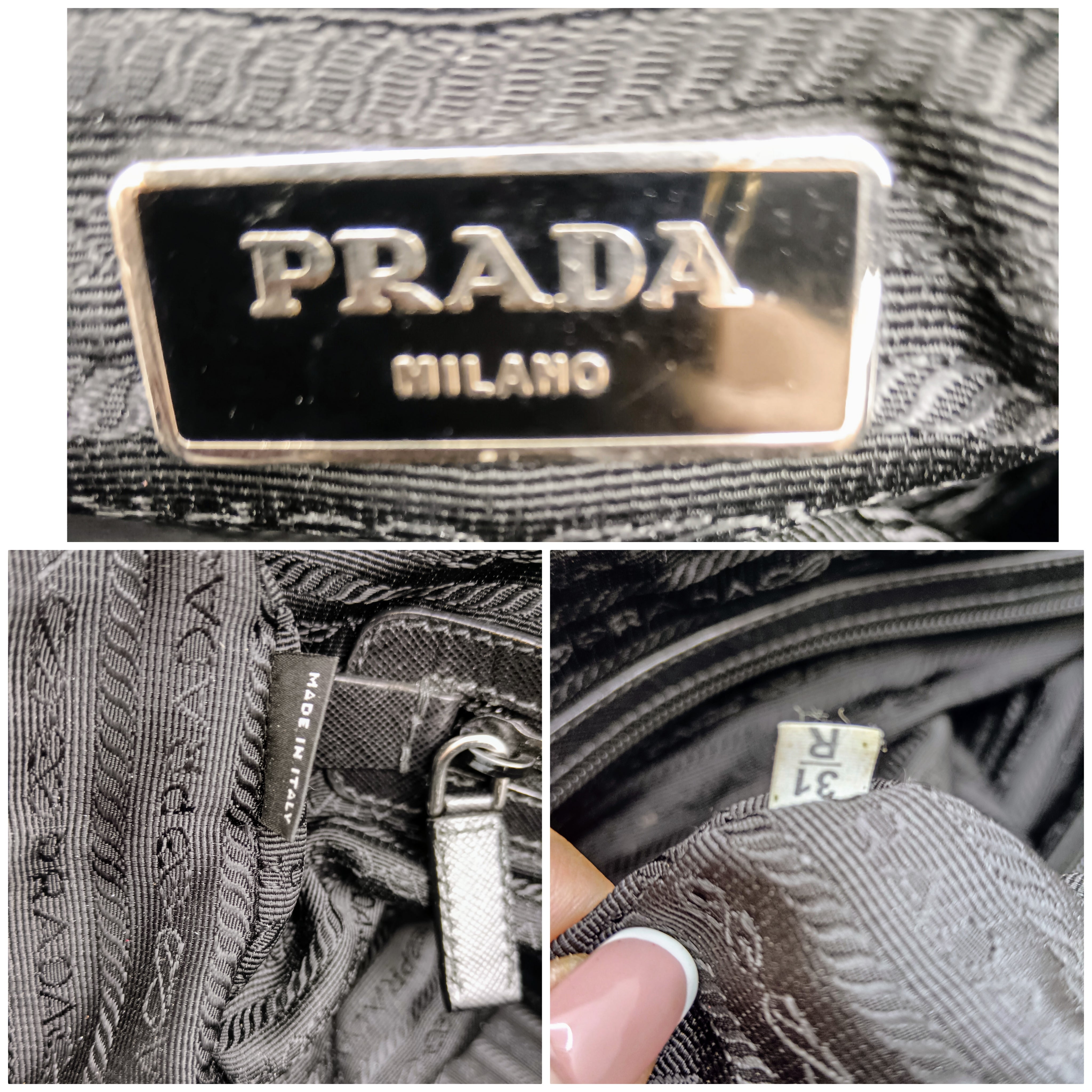 Prada - Cartella Valigetta Unisex in Re-Nylon e Pelle Saffiano Nera Full Set