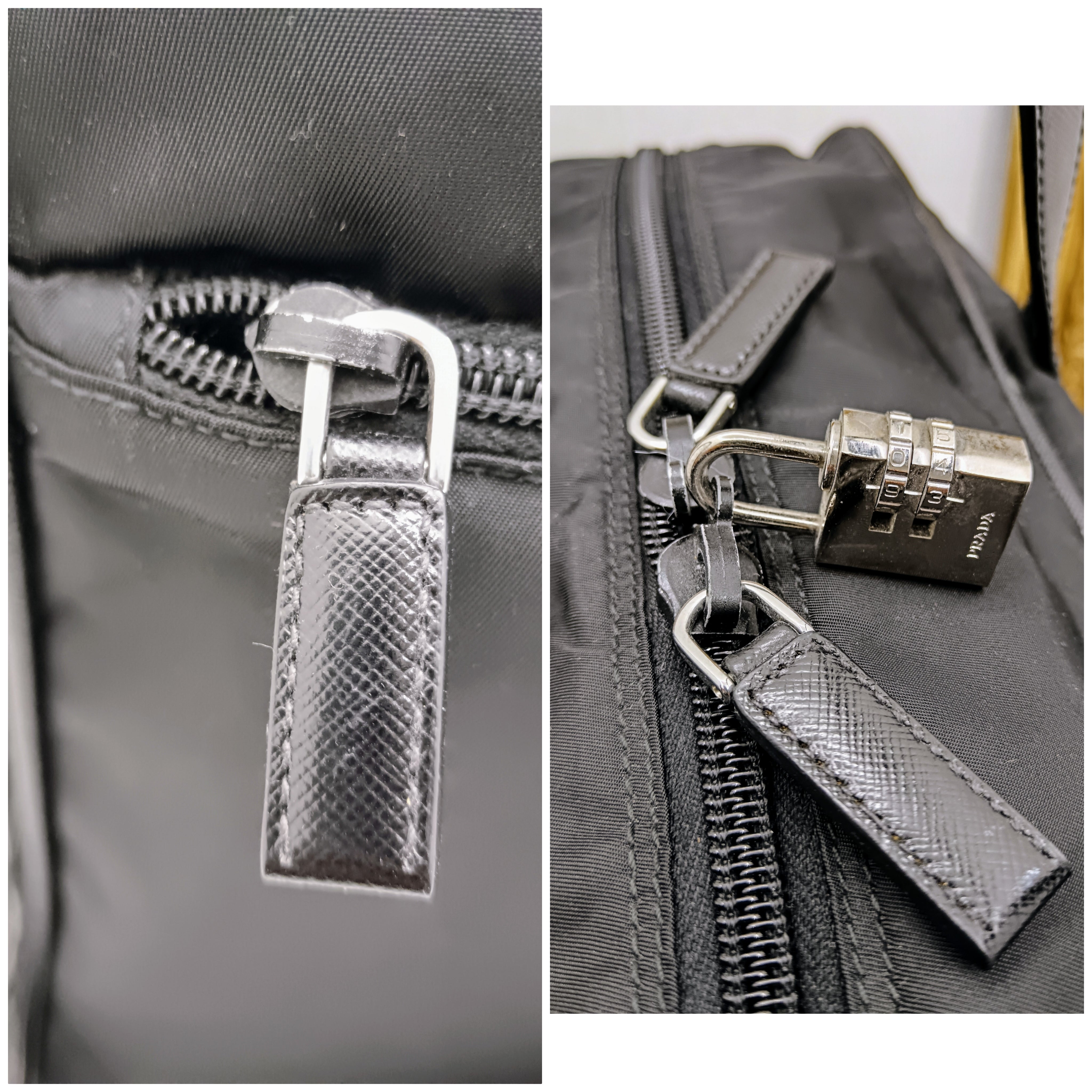 Prada – Cartella Avietta Pilotina Re-Nylon e Pelle Saffiano Nera