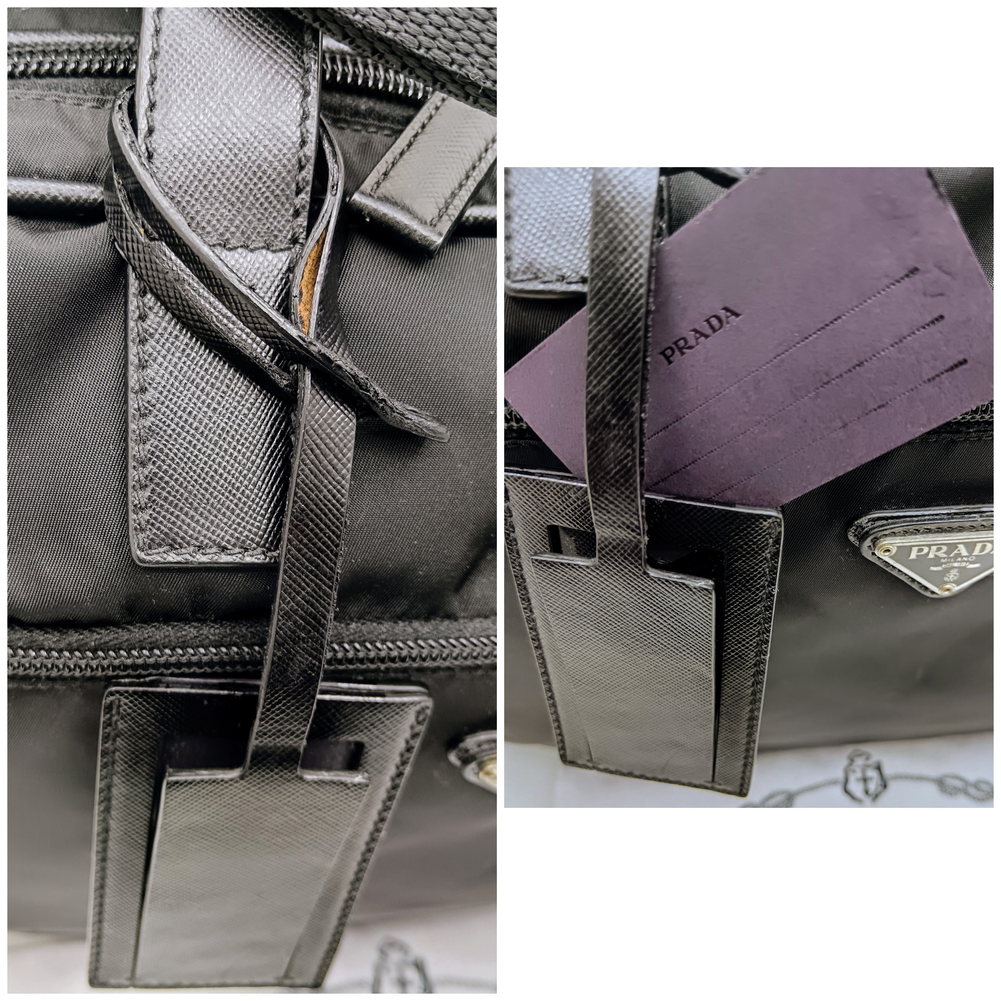 Prada – Cartella Avietta Pilotina Re-Nylon e Pelle Saffiano Nera