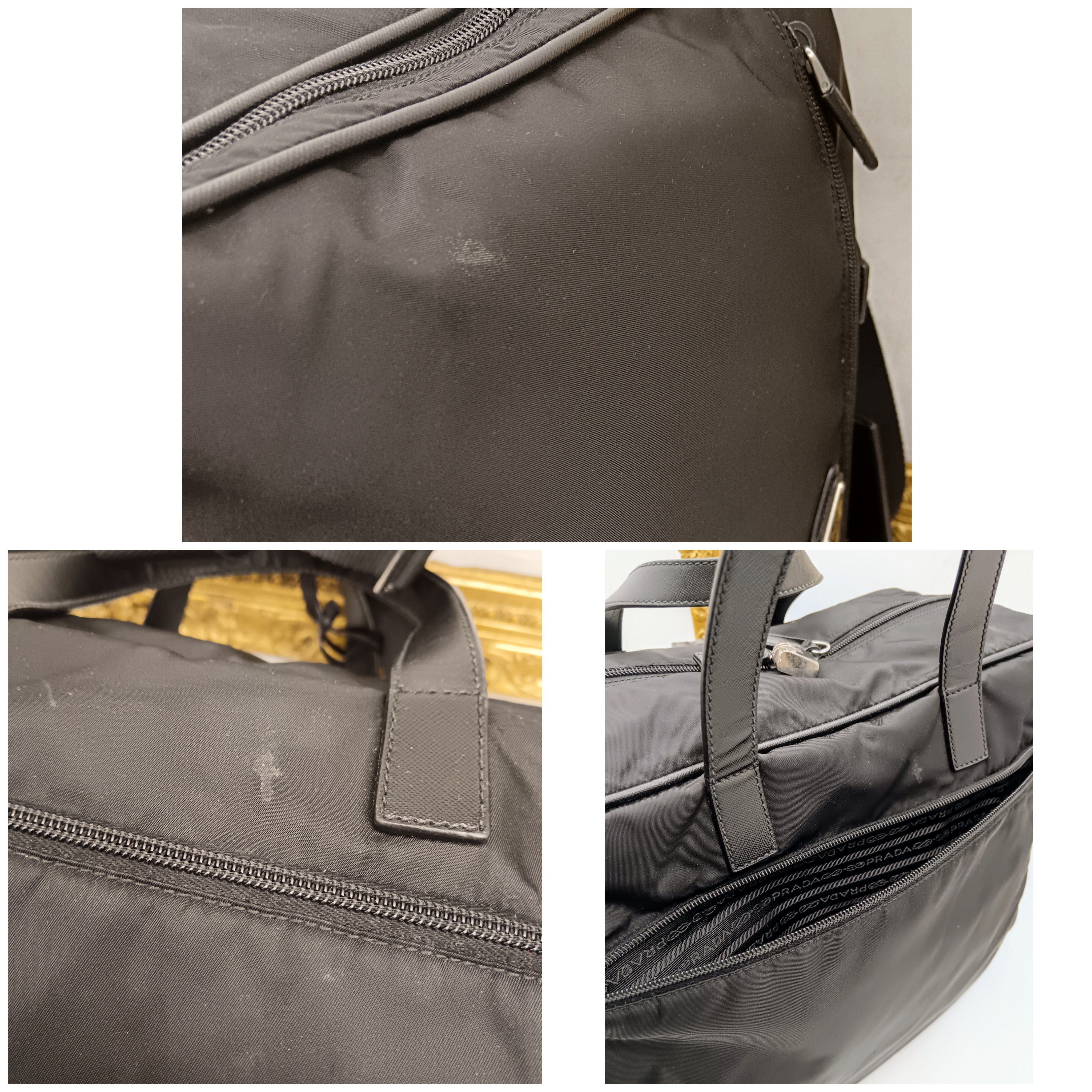 Prada – Cartella Avietta Pilotina Re-Nylon e Pelle Saffiano Nera
