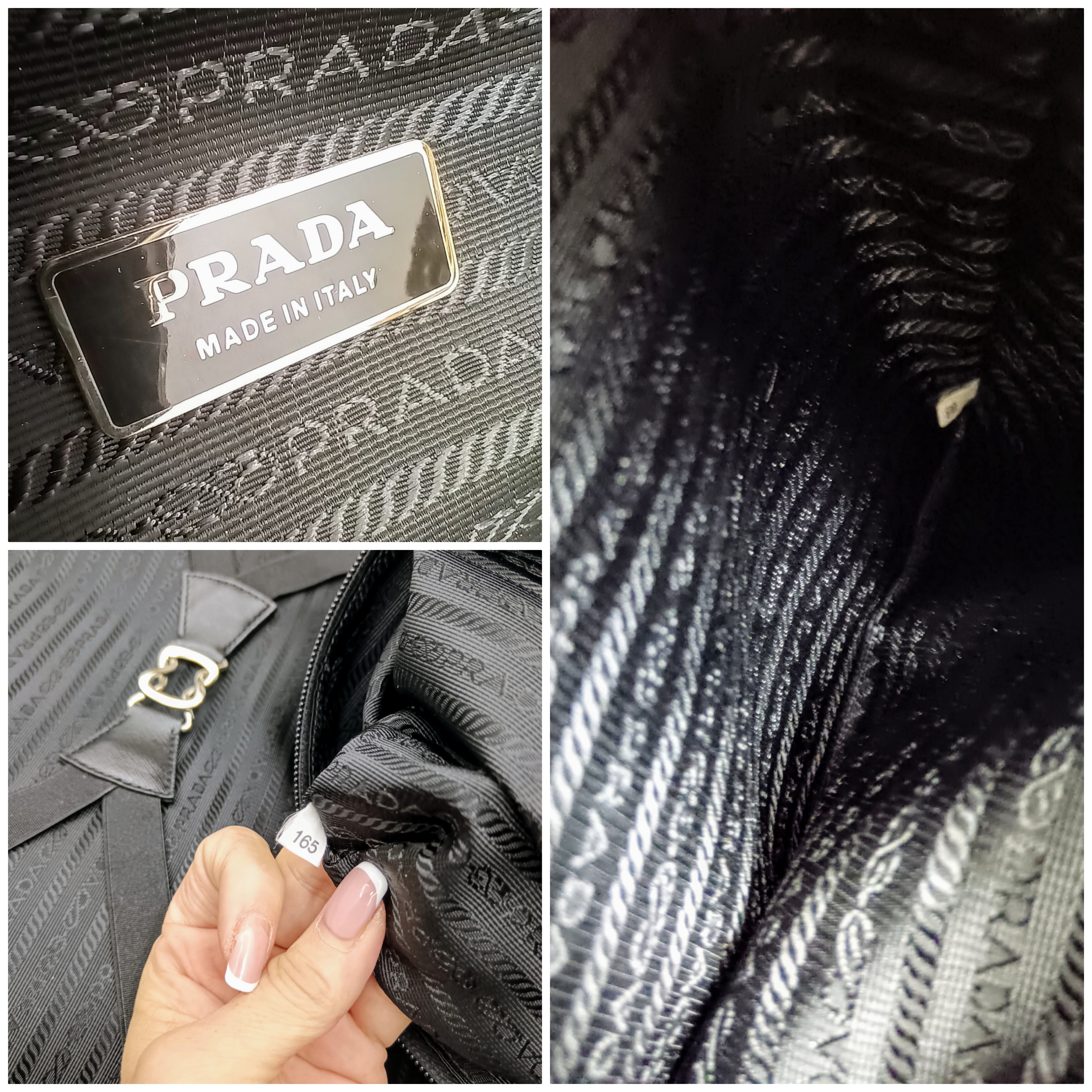 Prada – Cartella Avietta Pilotina Re-Nylon e Pelle Saffiano Nera