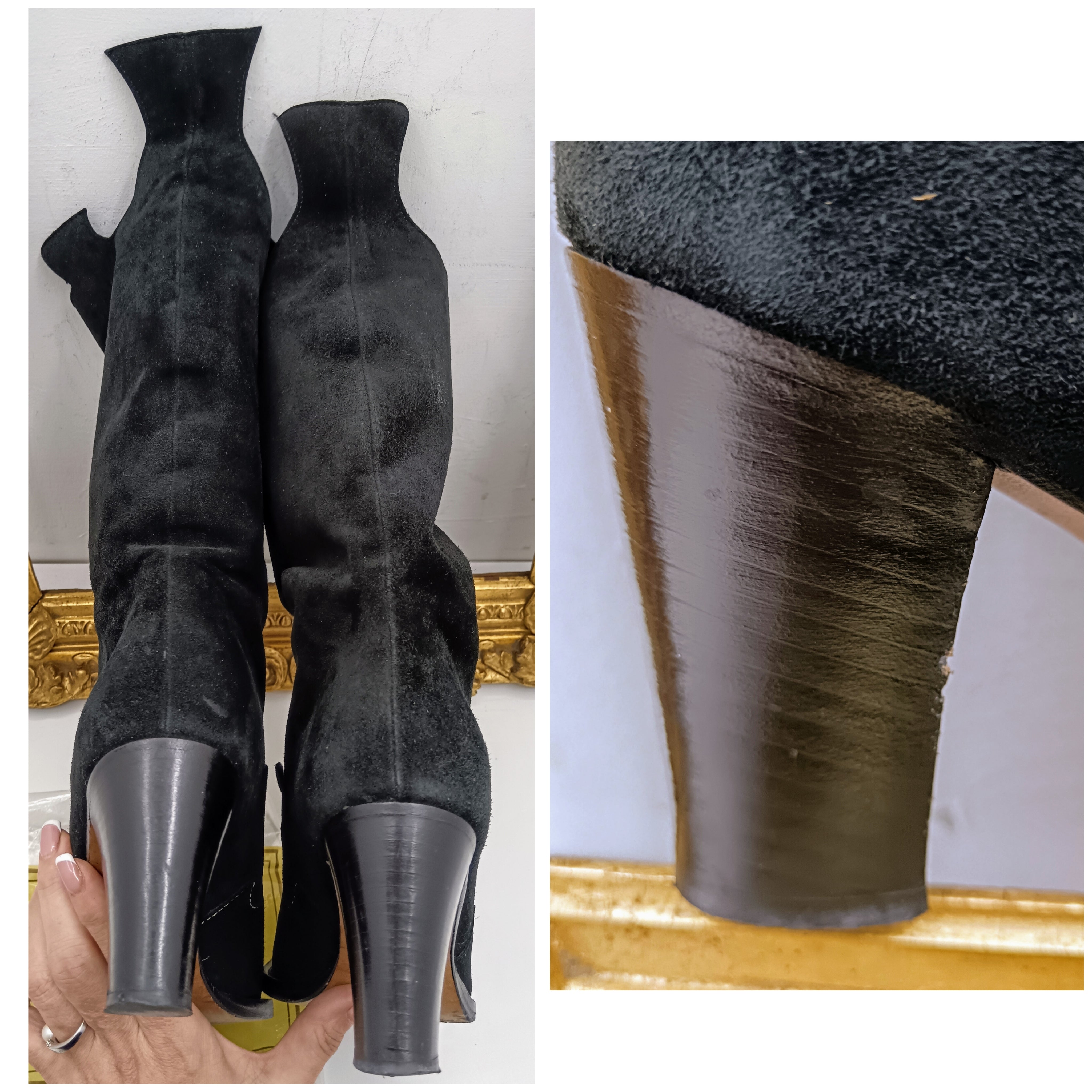 Etro – Stivali Camperos Pelle Scamosciata Nera