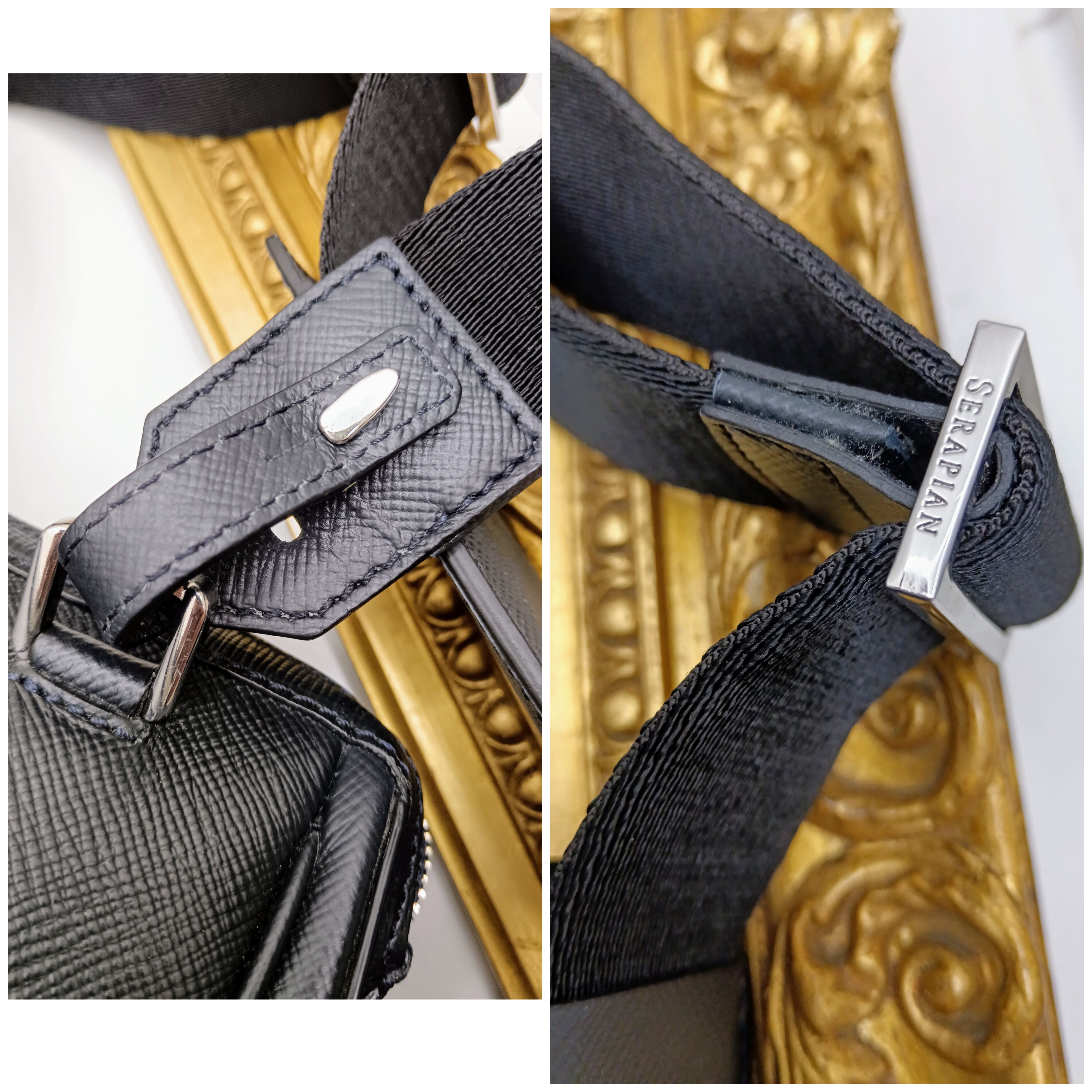 Serapian - Valigetta Cartella Business Slim in Pelle Cachemire Blu notte