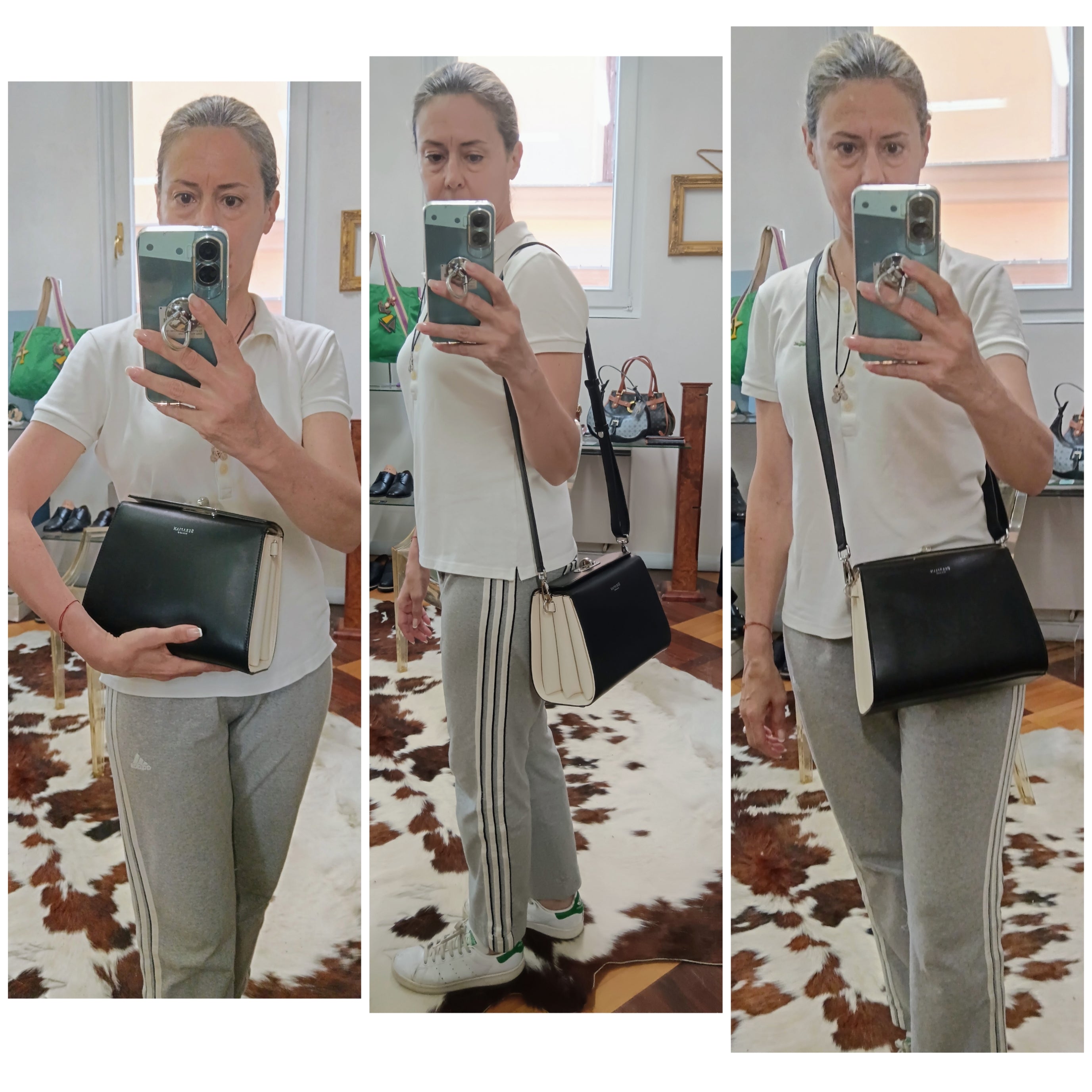 Serapian - "Villa Bag” Tote Clutch Pochette a tracolla Pelle